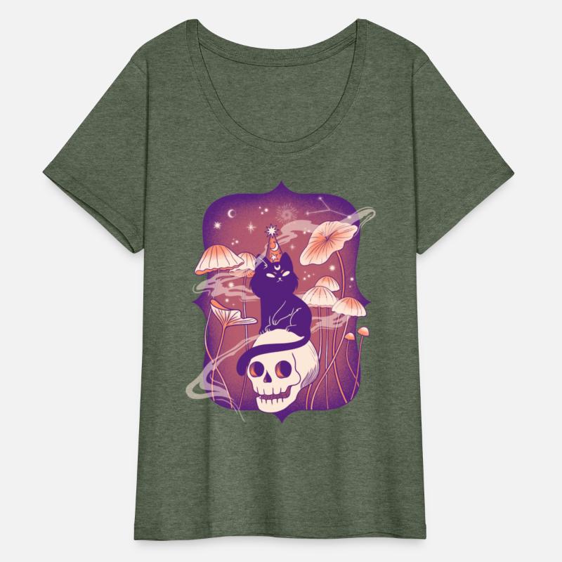 A Magical Esoteric Cat on a Skull