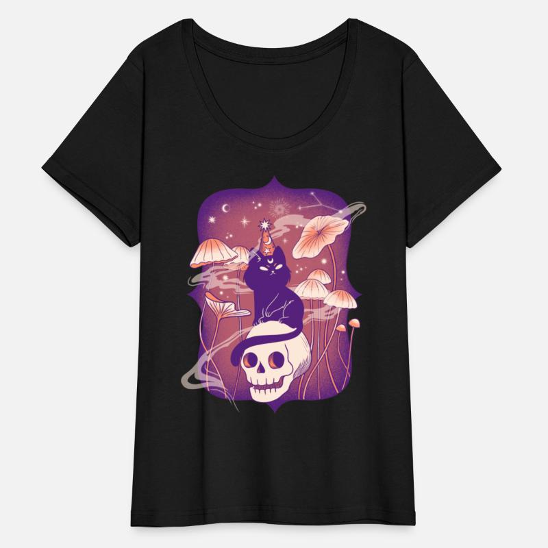 A Magical Esoteric Cat on a Skull