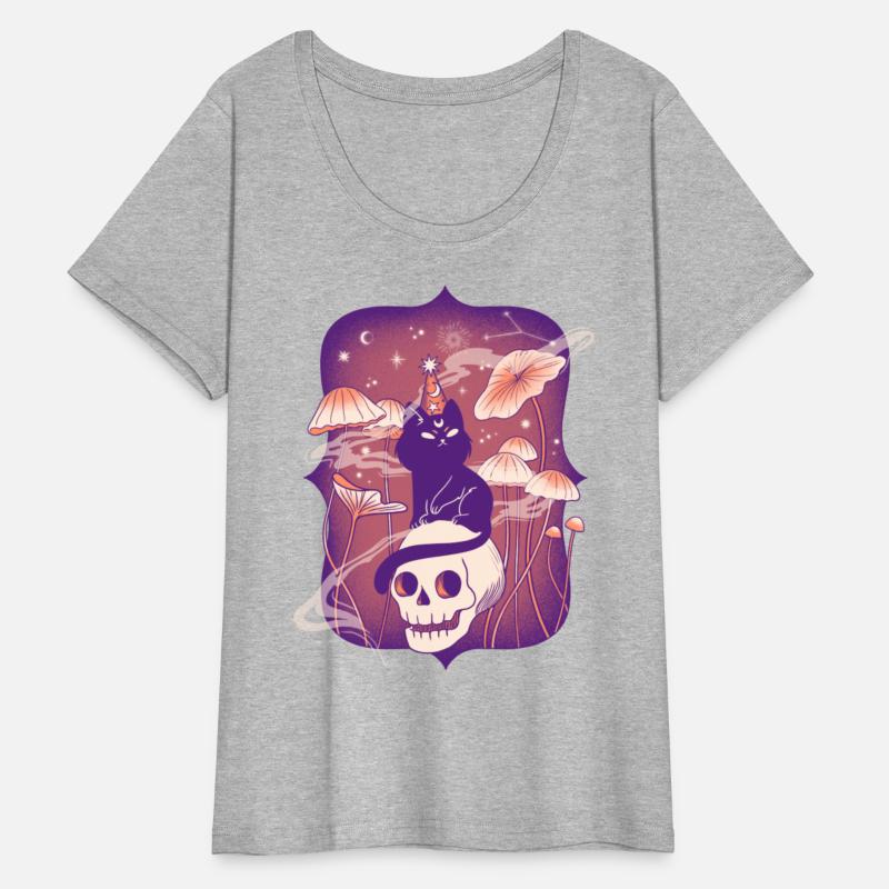 A Magical Esoteric Cat on a Skull