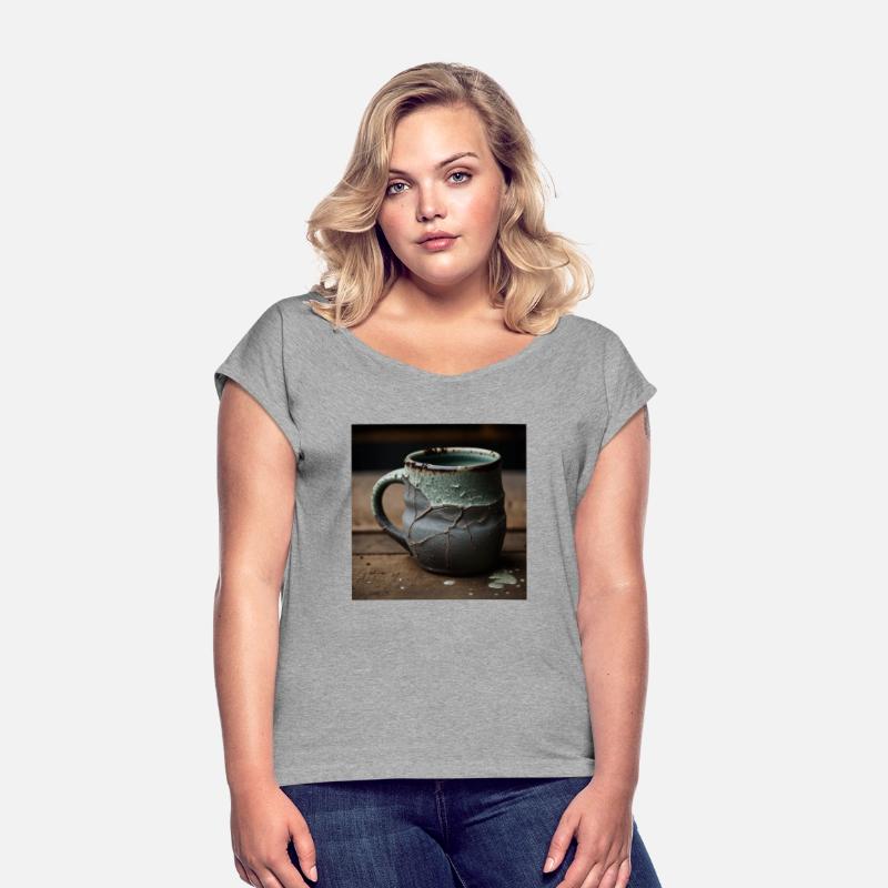 A rough ceramic mug is a handmade piece