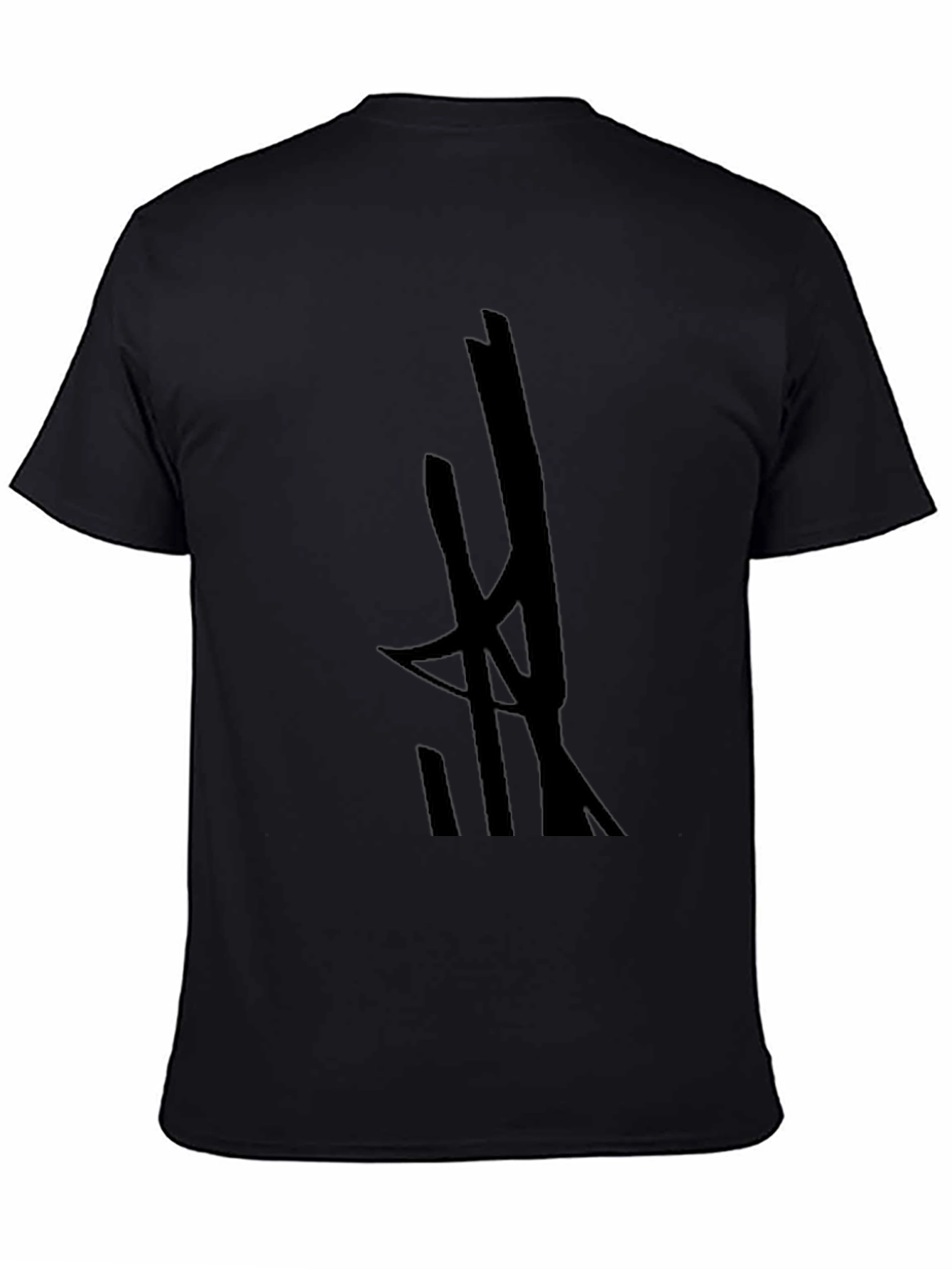 Mens Black Graphic Tee - Abstract Design