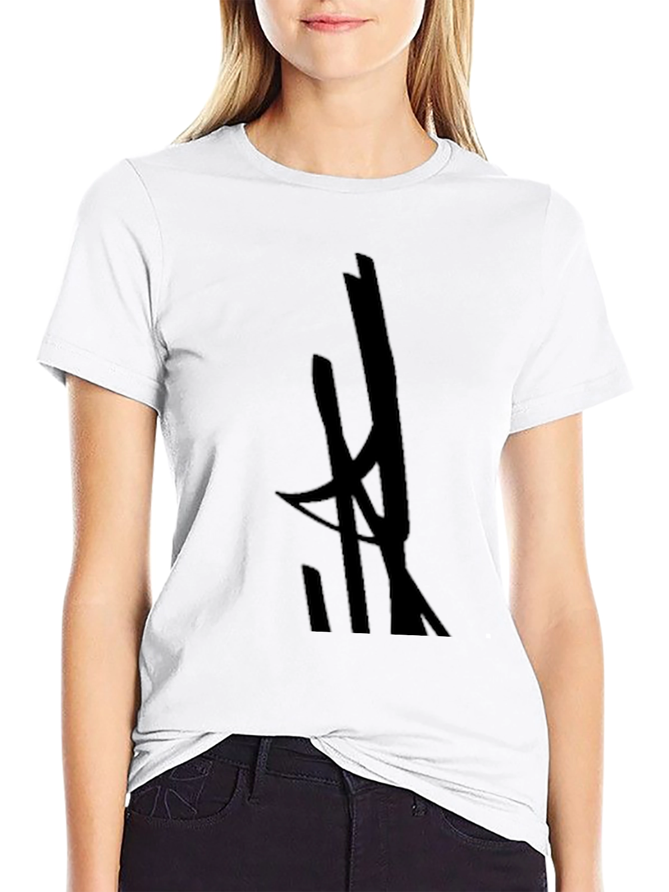 Mens Black Graphic Tee - Abstract Design