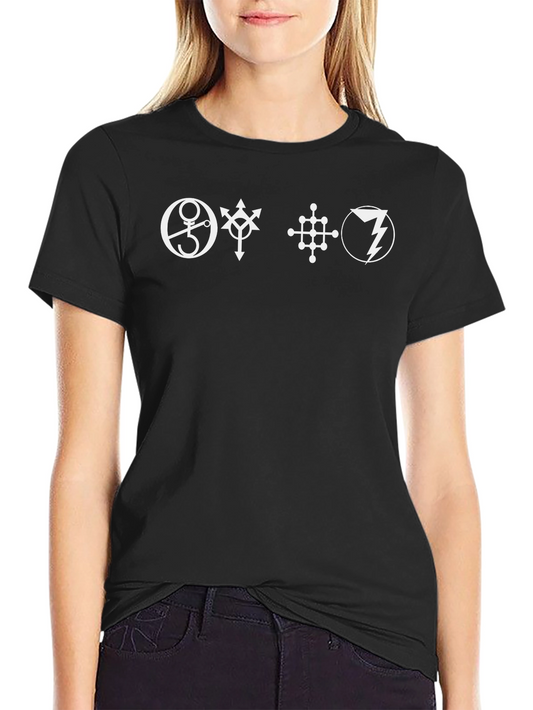 Symbol Print Black T-Shirt