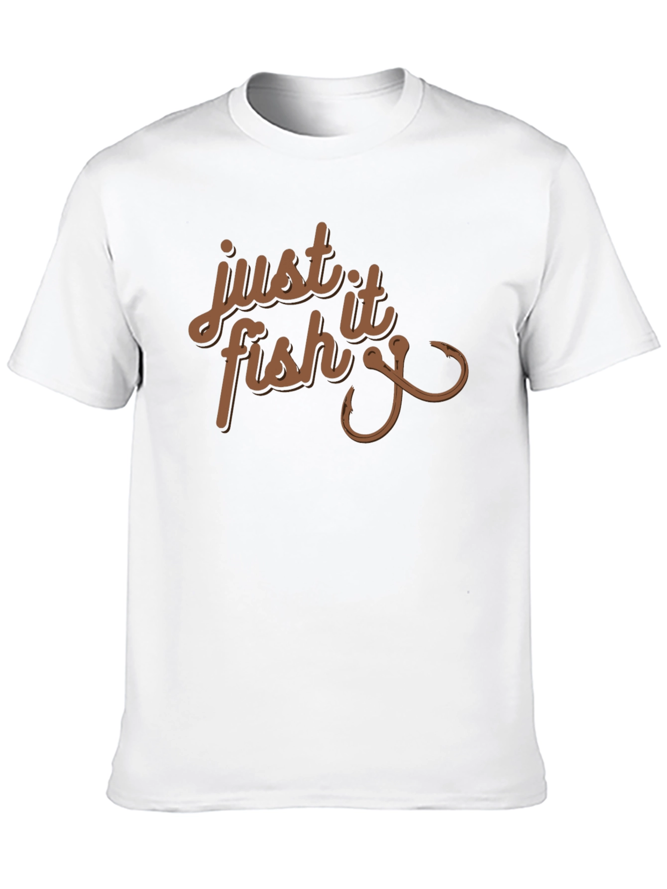 Just Fish It Tee - Fishing Hook Graphic T-Shirt