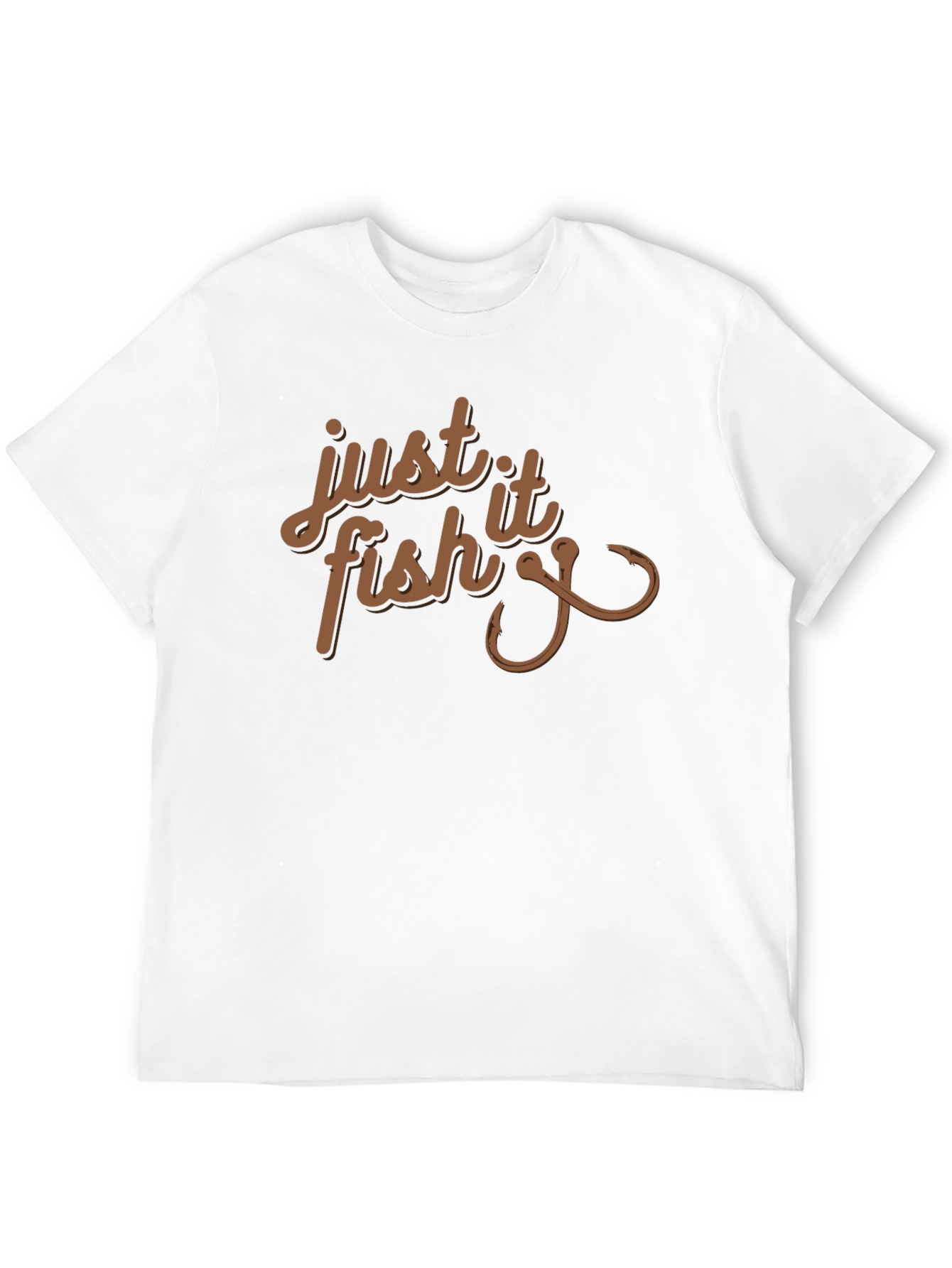 Just Fish It Tee - Fishing Hook Graphic T-Shirt