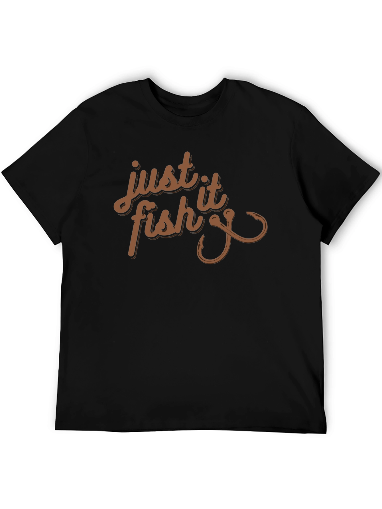 Just Fish It Tee - Fishing Hook Graphic T-Shirt