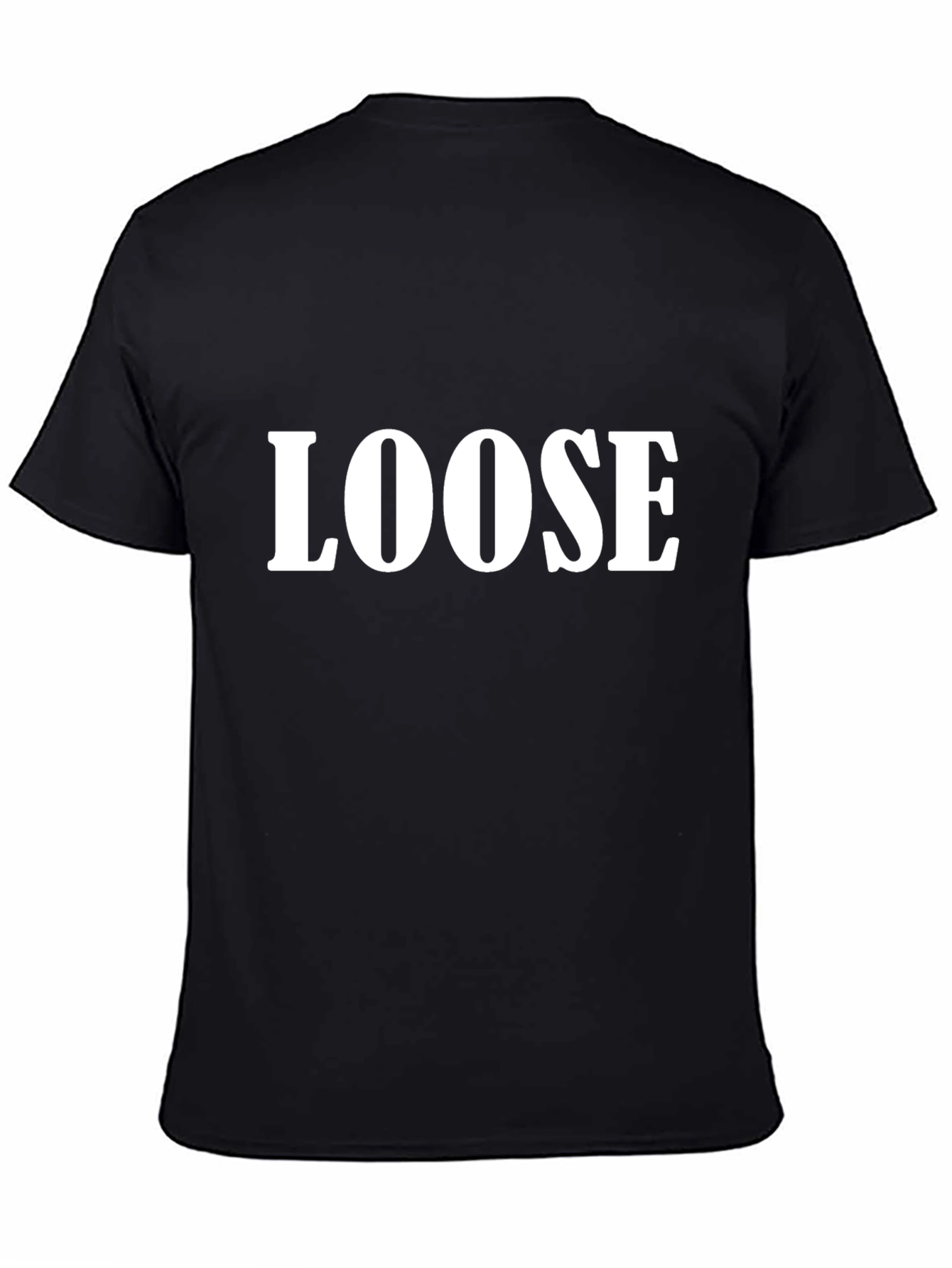 Loose Graphic Print Tee - Black Cotton T-Shirt