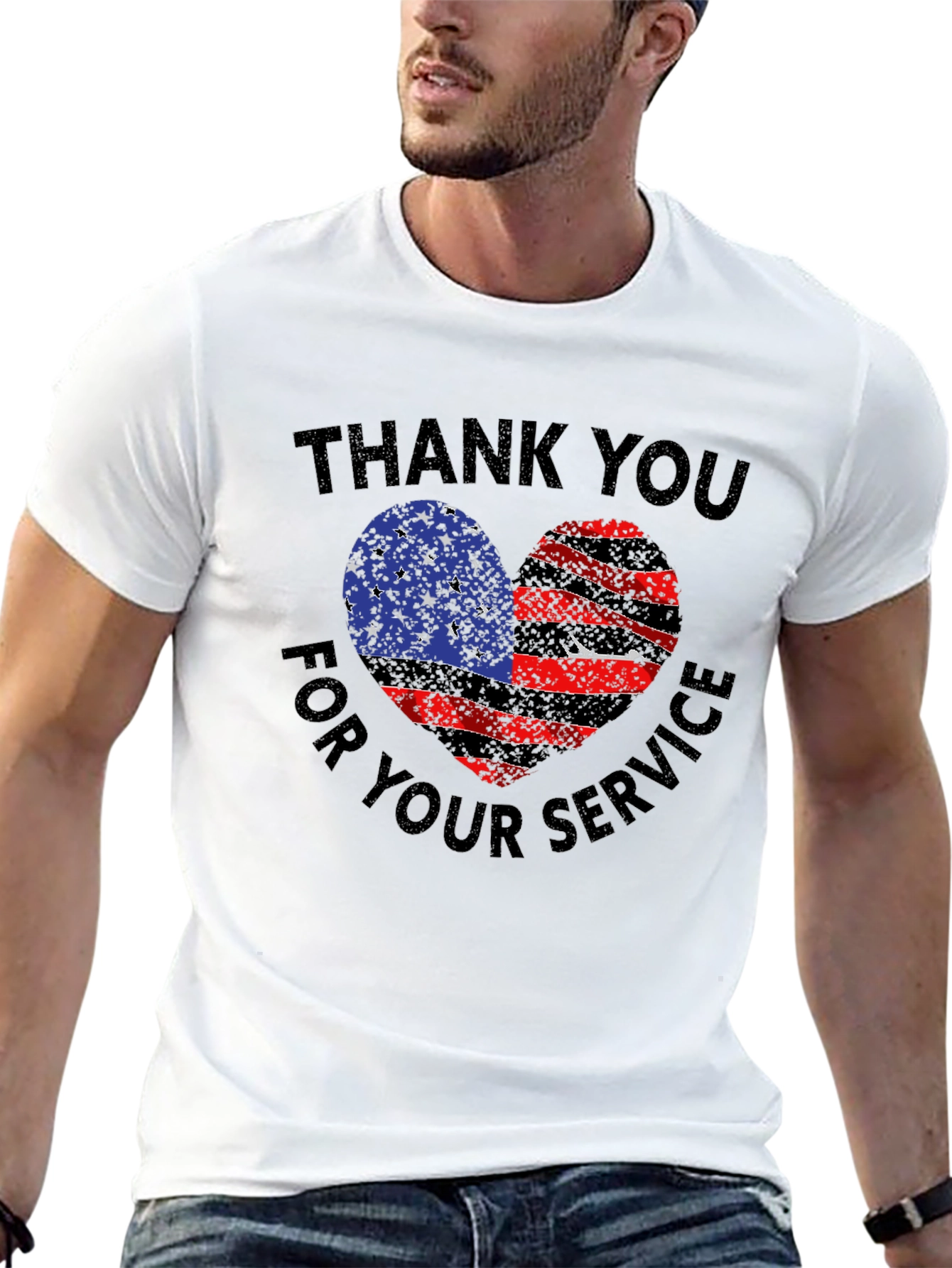Thank You For Service Patriotic Heart T-Shirt