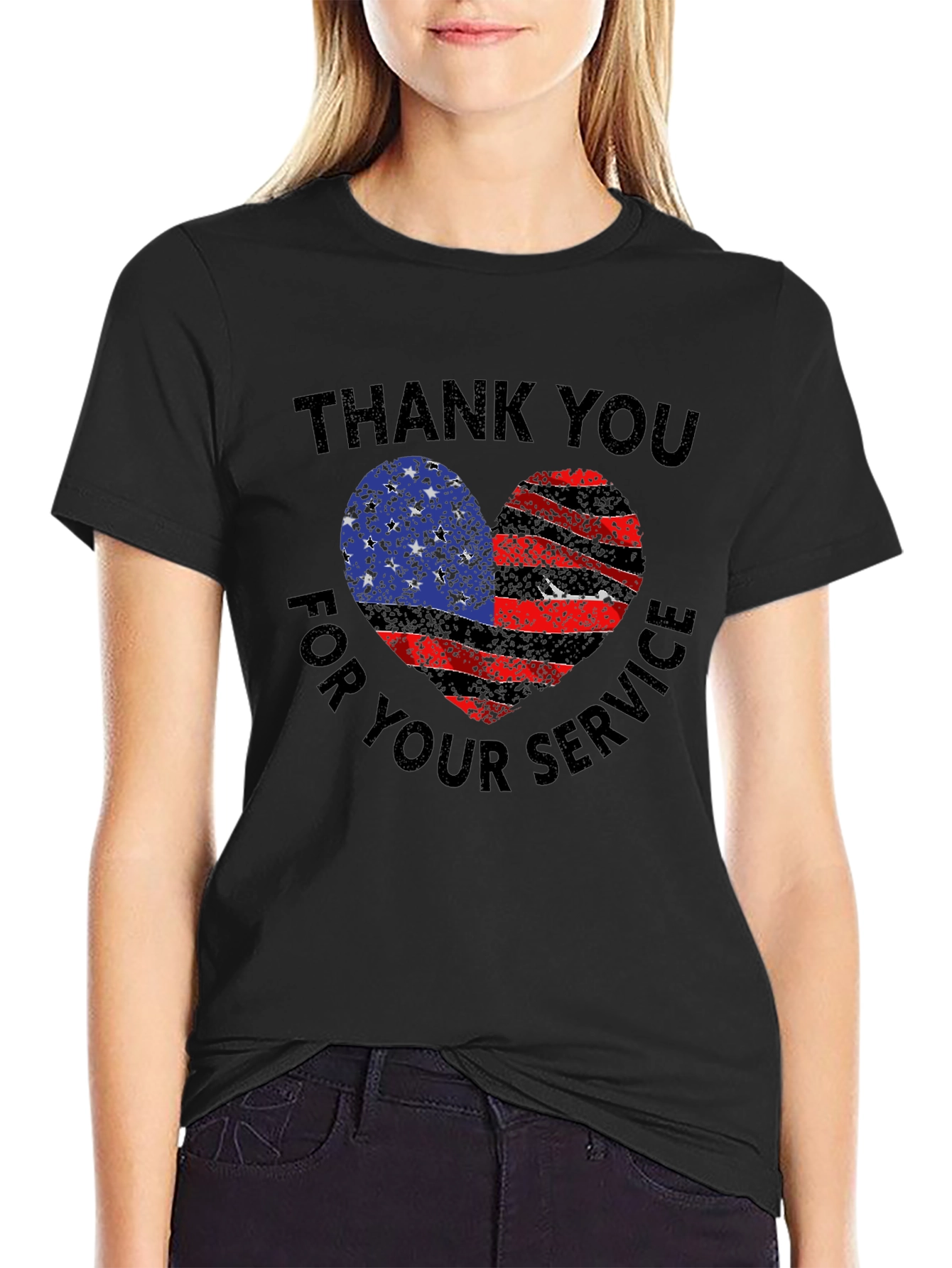 Thank You For Service Patriotic Heart T-Shirt
