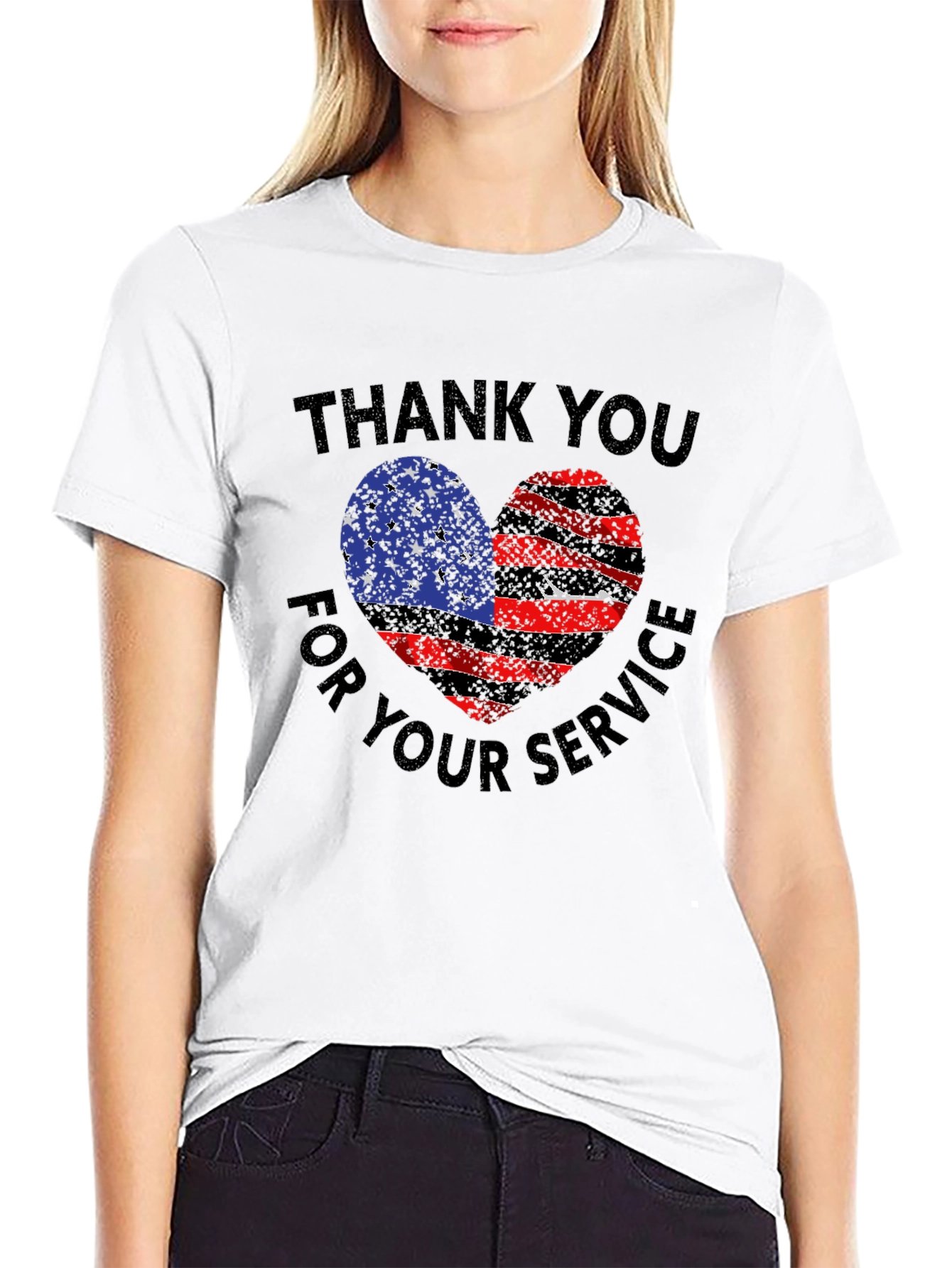 Thank You For Service Patriotic Heart T-Shirt