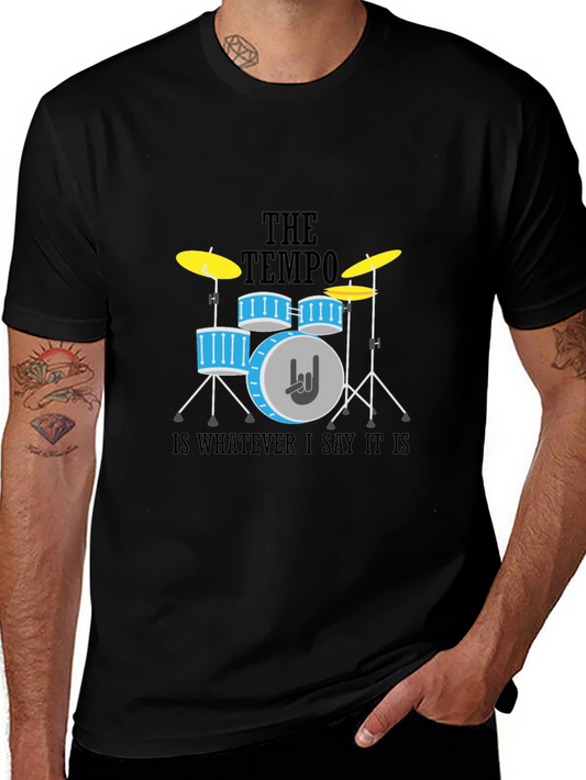 Tempo Drummer T-Shirt - Rock & Roll Style
