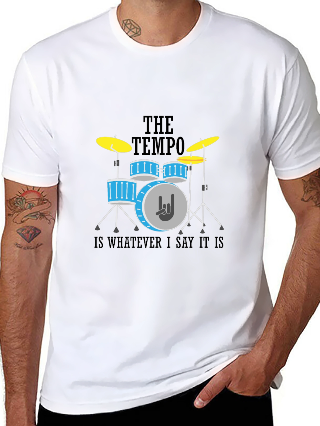 Tempo Drummer T-Shirt - Rock & Roll Style