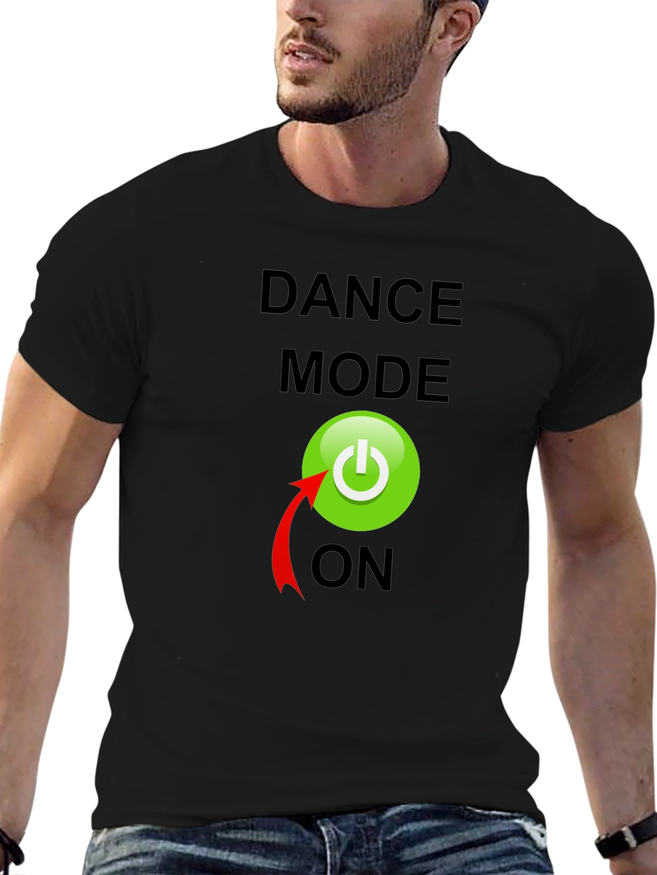 Dance Mode On T-Shirt - Black Crew Neck Tee