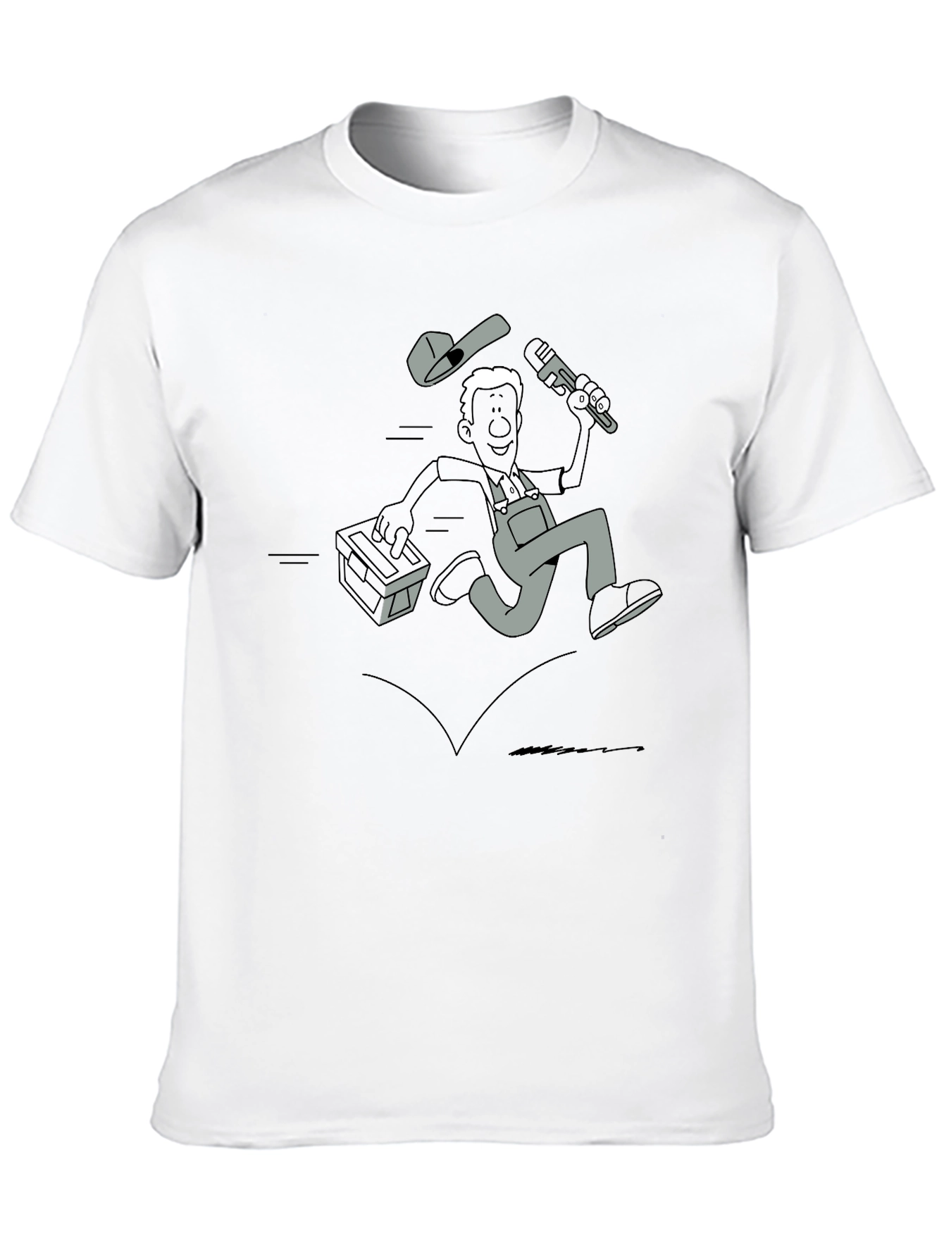 Cartoon Plumber Graphic T-Shirt