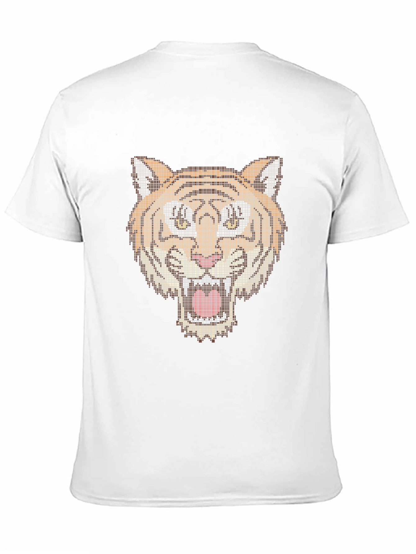 Pixel Tiger Graphic Tee - Black Cotton T-Shirt