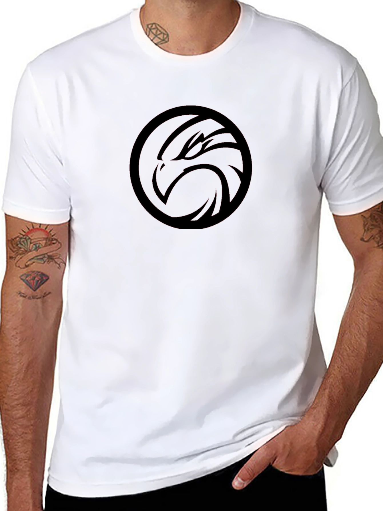 Black Eagle Logo Graphic Tee - Stylish Casual Wear