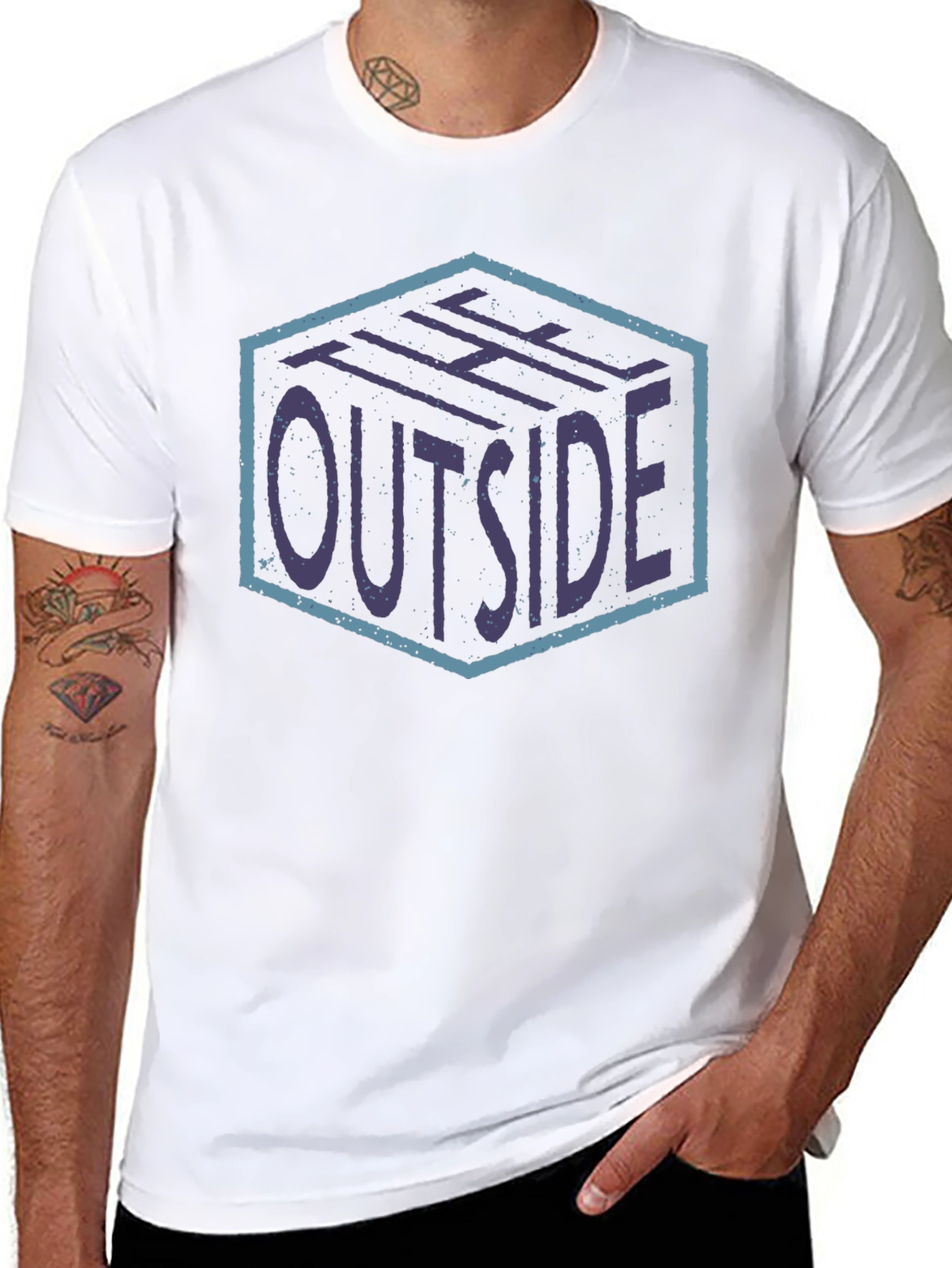 The Outside Graphic Print Black T-Shirt