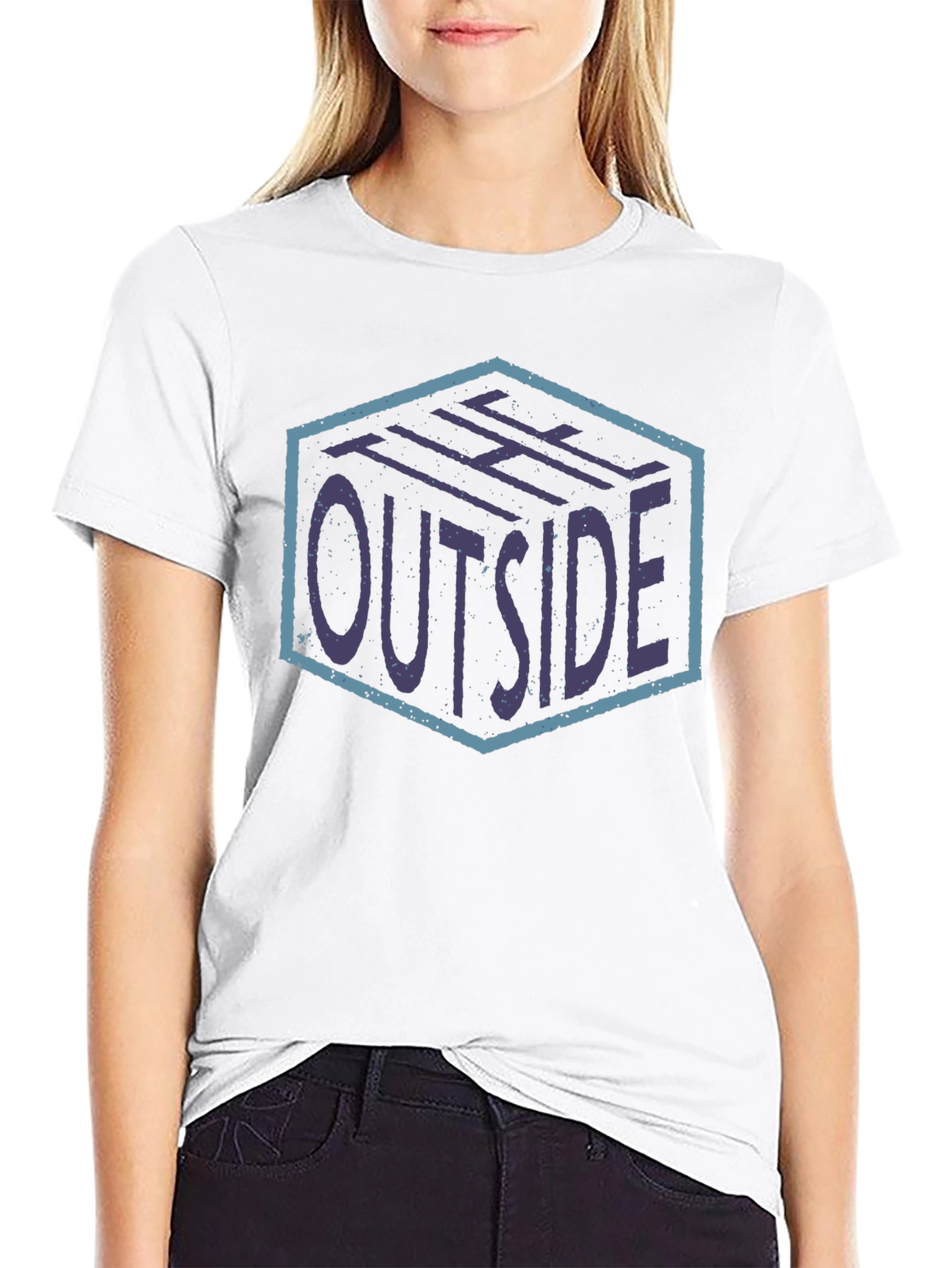 The Outside Graphic Print Black T-Shirt