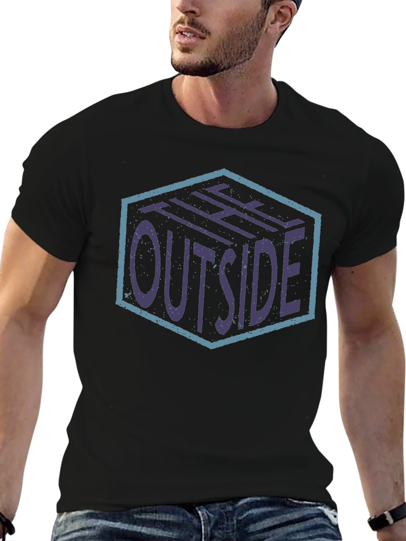 The Outside Graphic Print Black T-Shirt