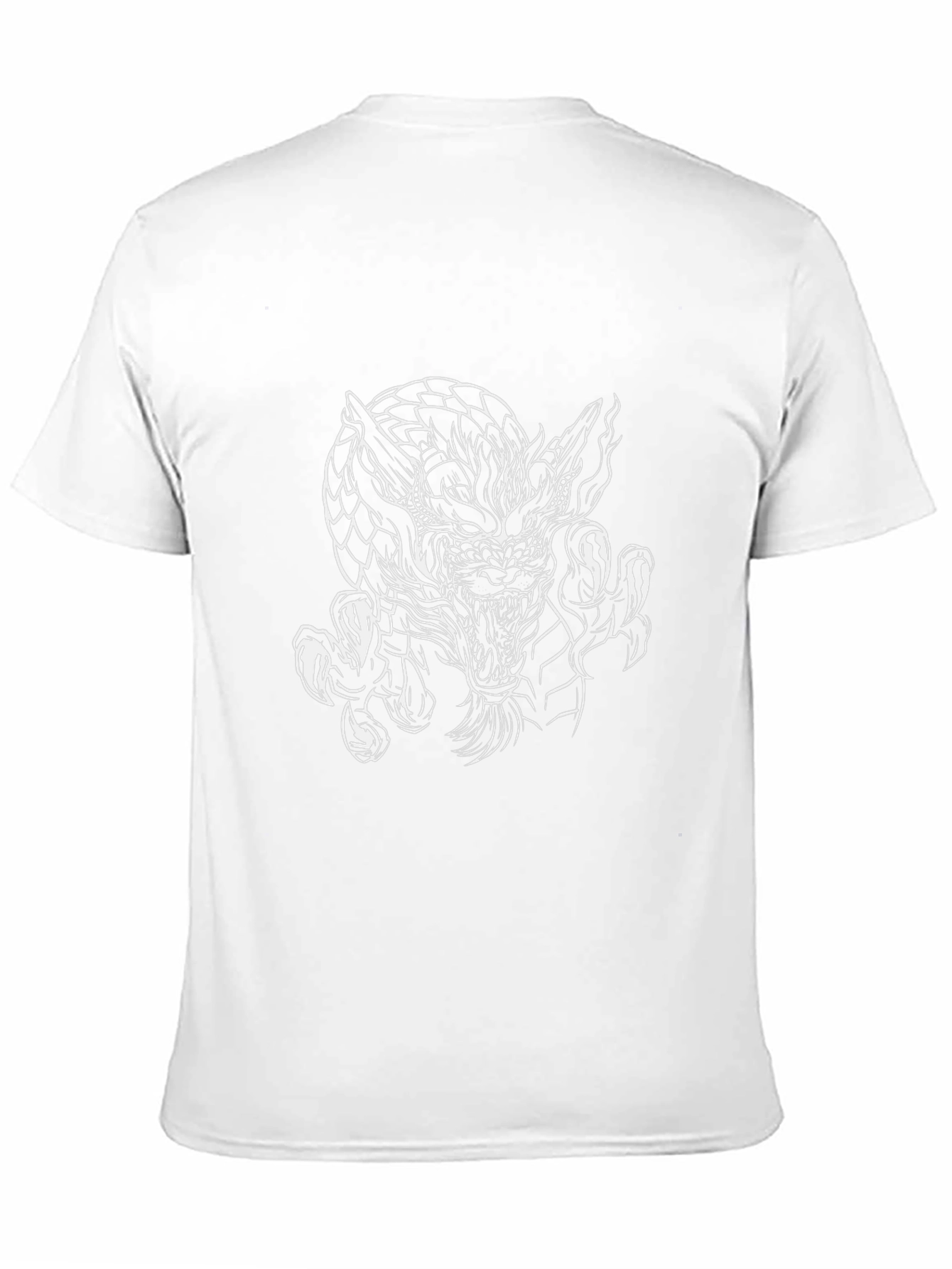 Mens Black Graphic Tee - Dragon Design