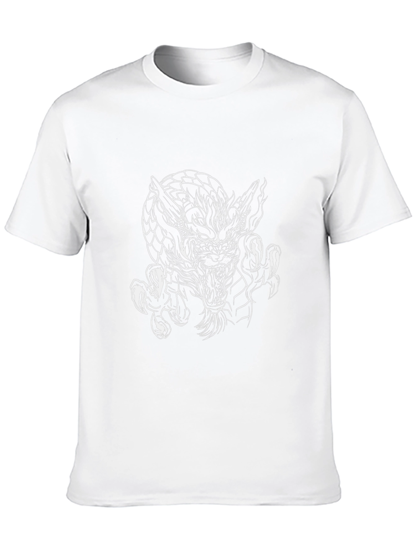Mens Black Graphic Tee - Dragon Design