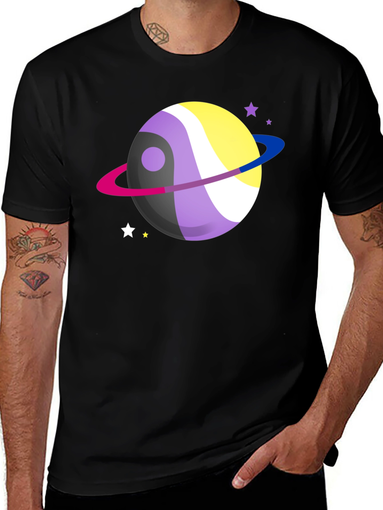 Nonbinary Pride Planet T-Shirt