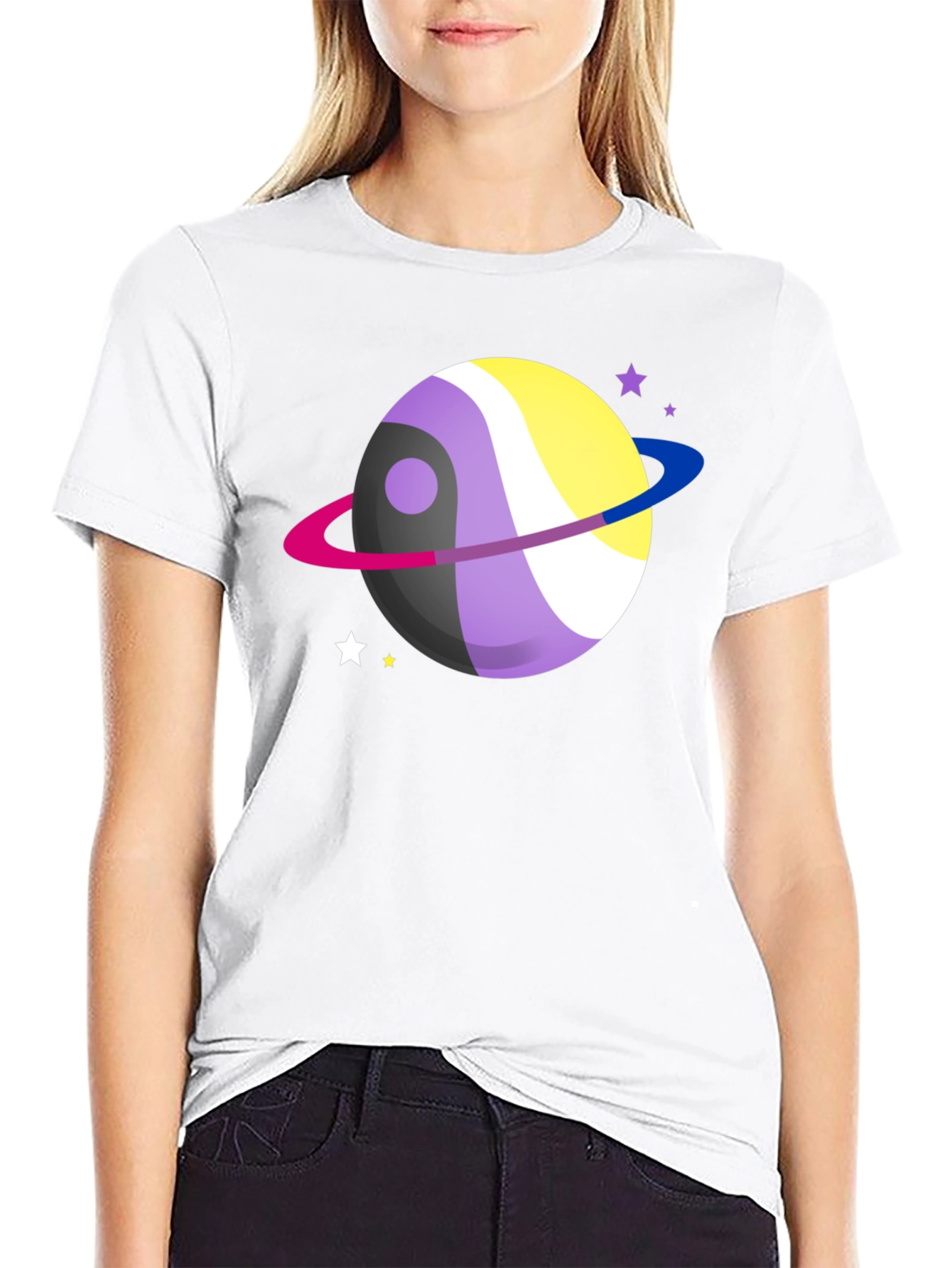 Nonbinary Pride Planet T-Shirt