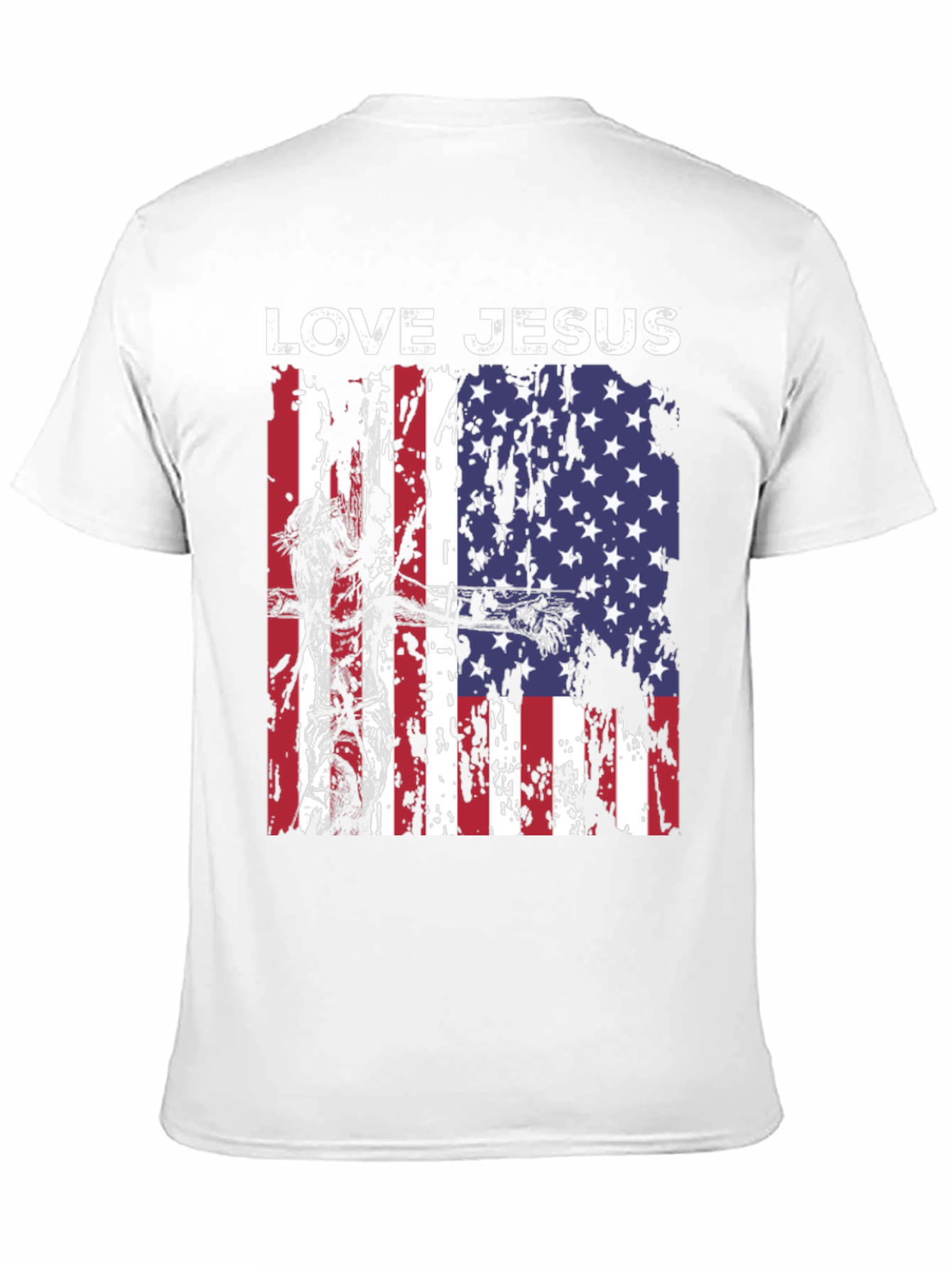 Love Jesus USA Flag Graphic T-Shirt