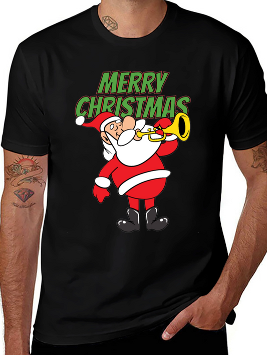 Festive Santa Trumpet Christmas T-Shirt