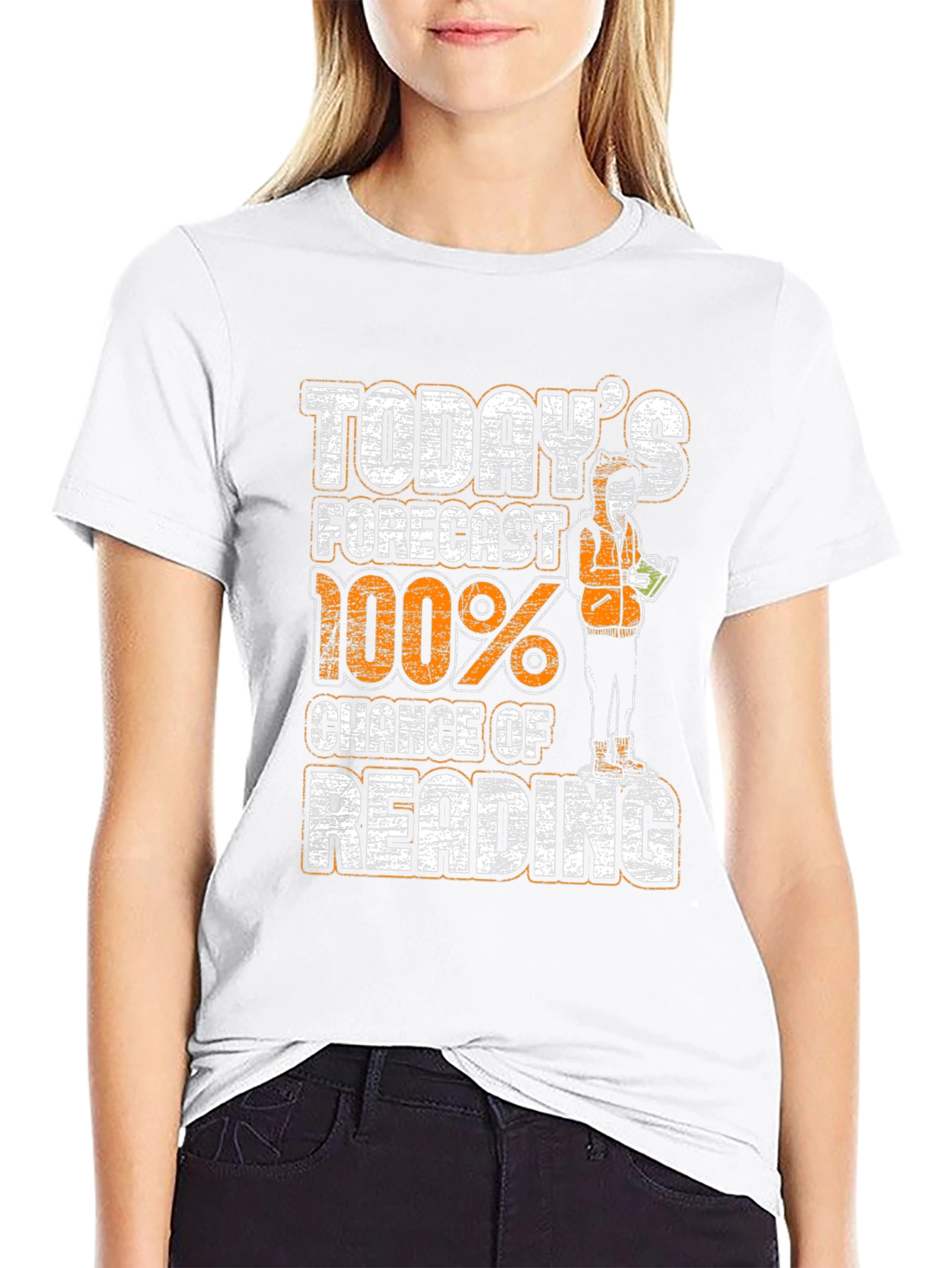 Todays Forecast 100% Chance of Reading Graphic T-Shirt