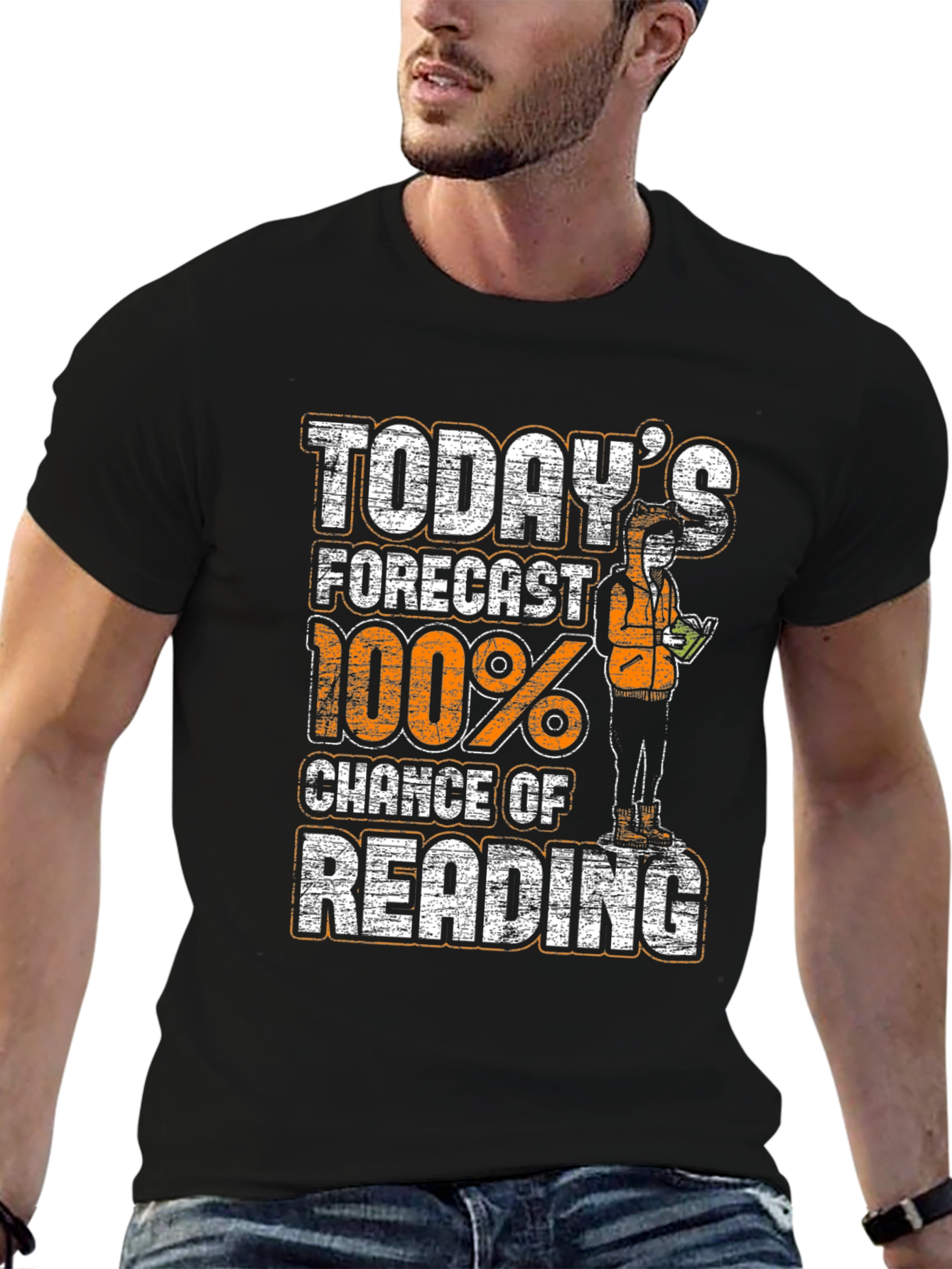 Todays Forecast 100% Chance of Reading Graphic T-Shirt