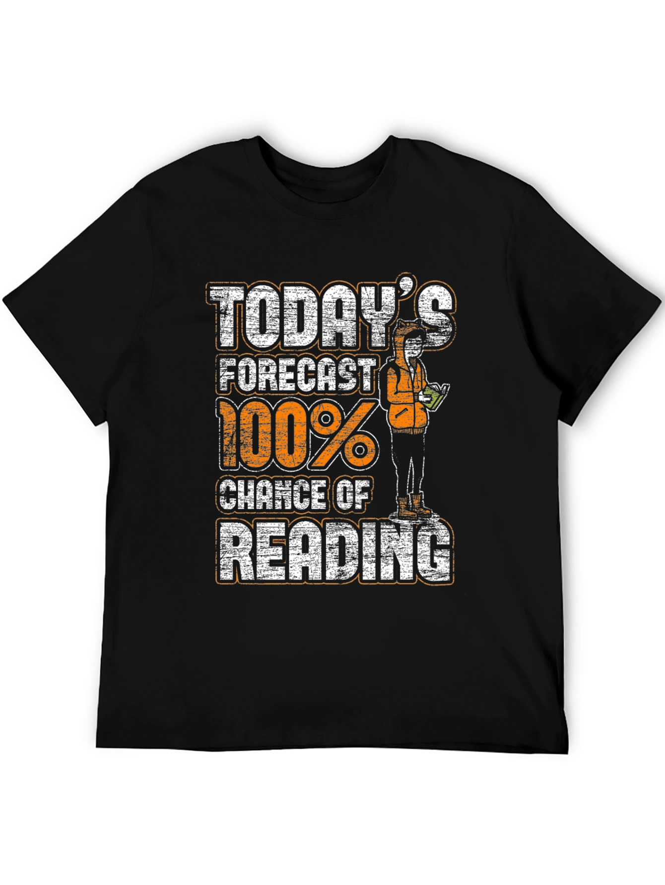 Todays Forecast 100% Chance of Reading Graphic T-Shirt