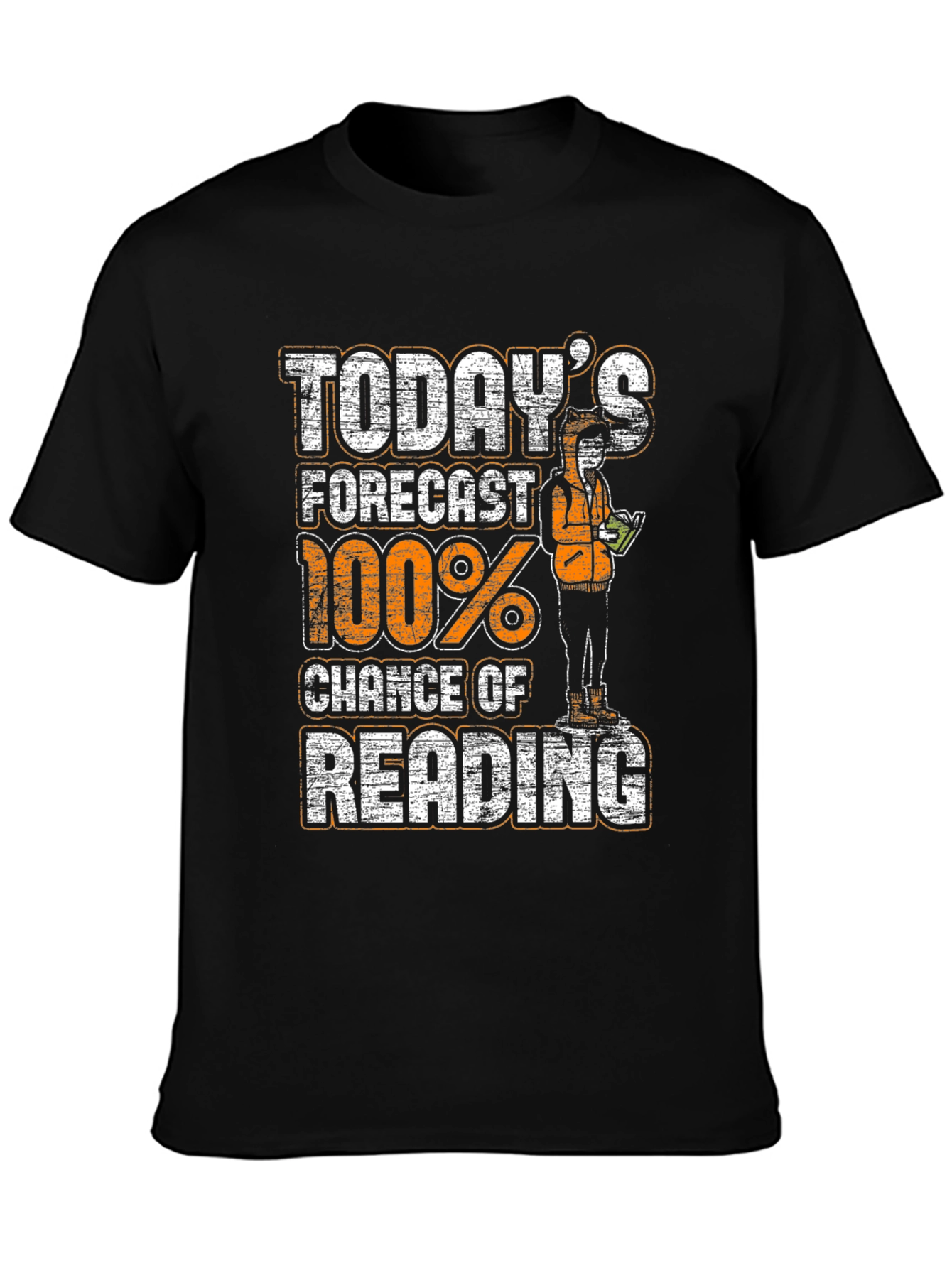 Todays Forecast 100% Chance of Reading Graphic T-Shirt