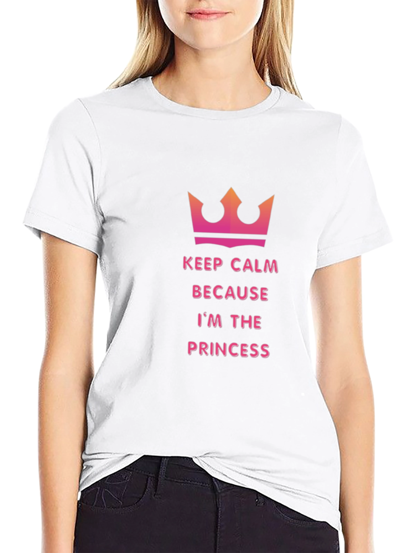 Keep Calm Princess Tee - Black Cotton T-Shirt