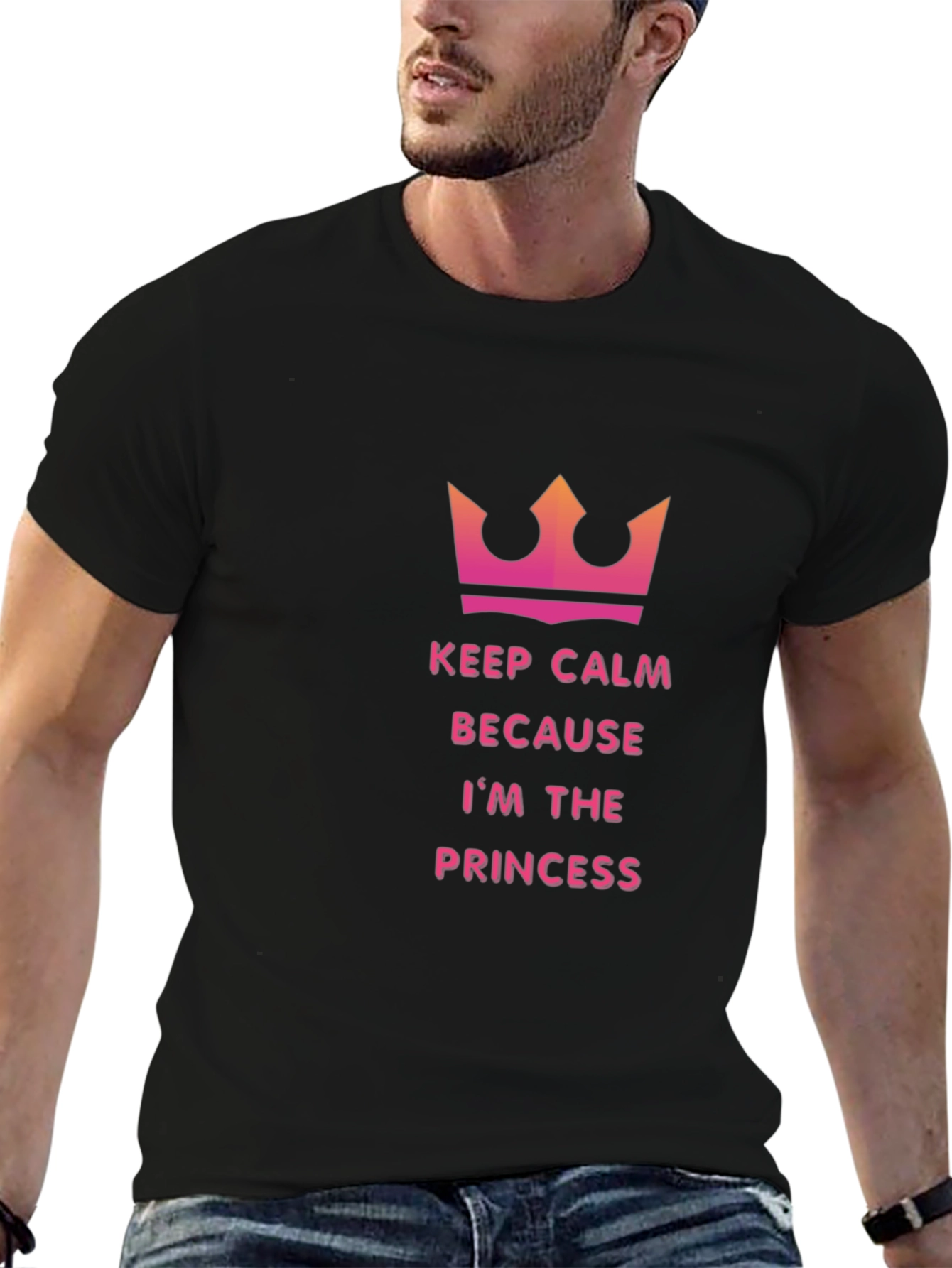 Keep Calm Princess Tee - Black Cotton T-Shirt
