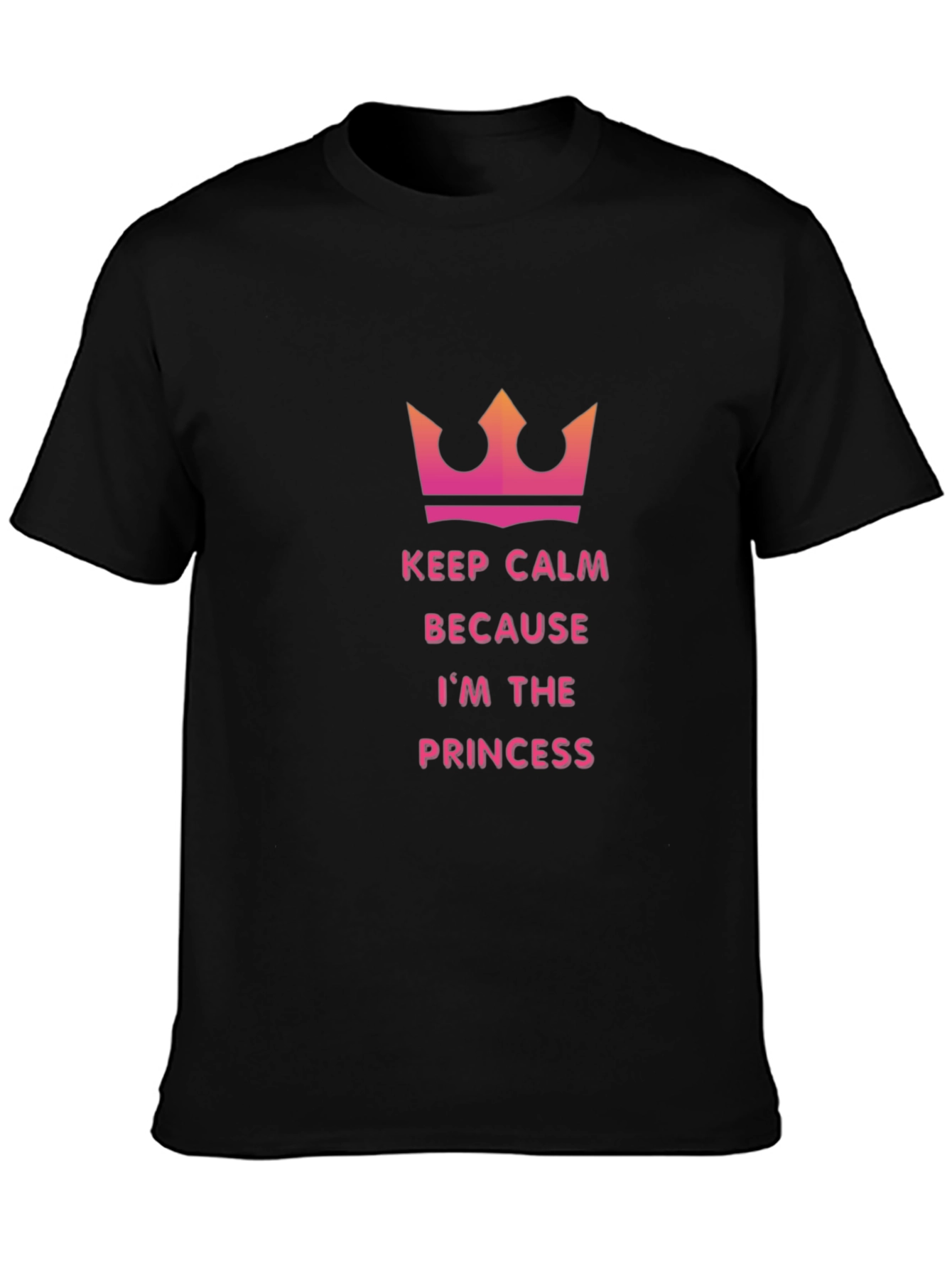 Keep Calm Princess Tee - Black Cotton T-Shirt