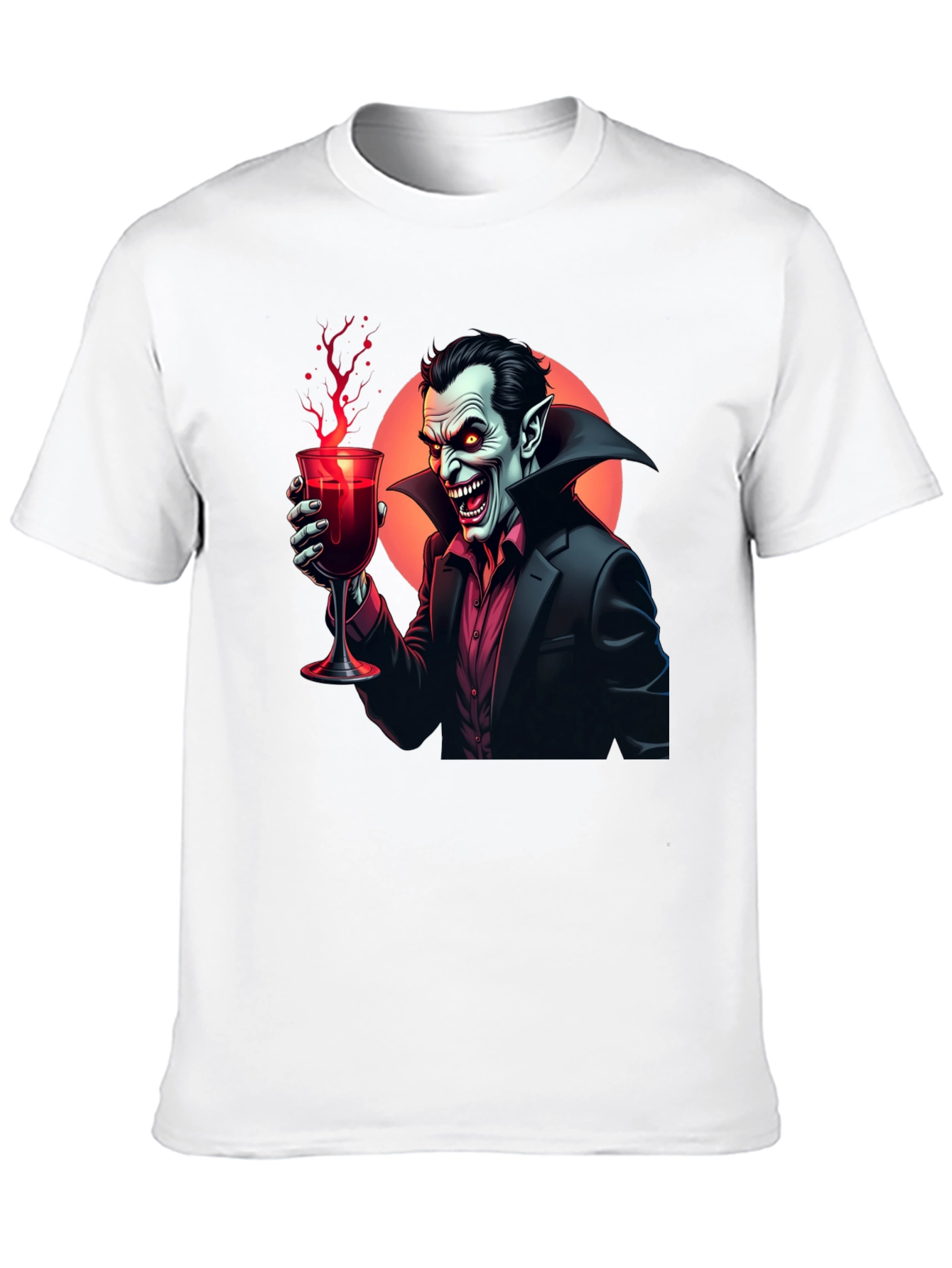 Vampire Sipping Wine Graphic Tee