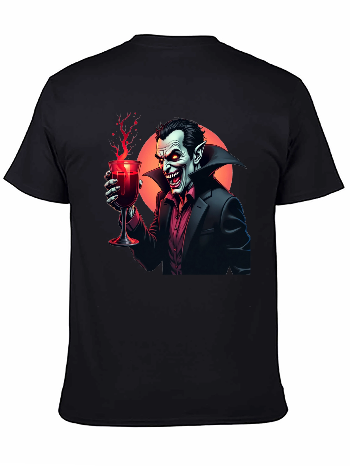 Vampire Sipping Wine Graphic Tee