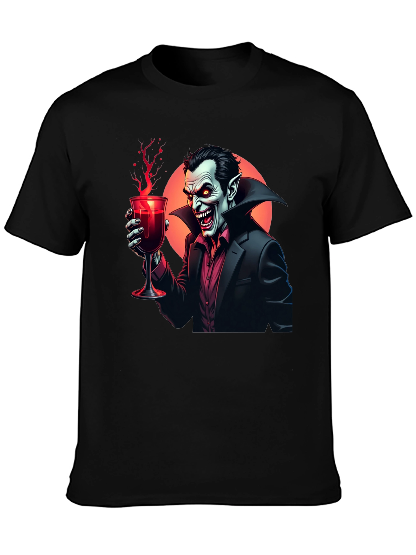 Vampire Sipping Wine Graphic Tee