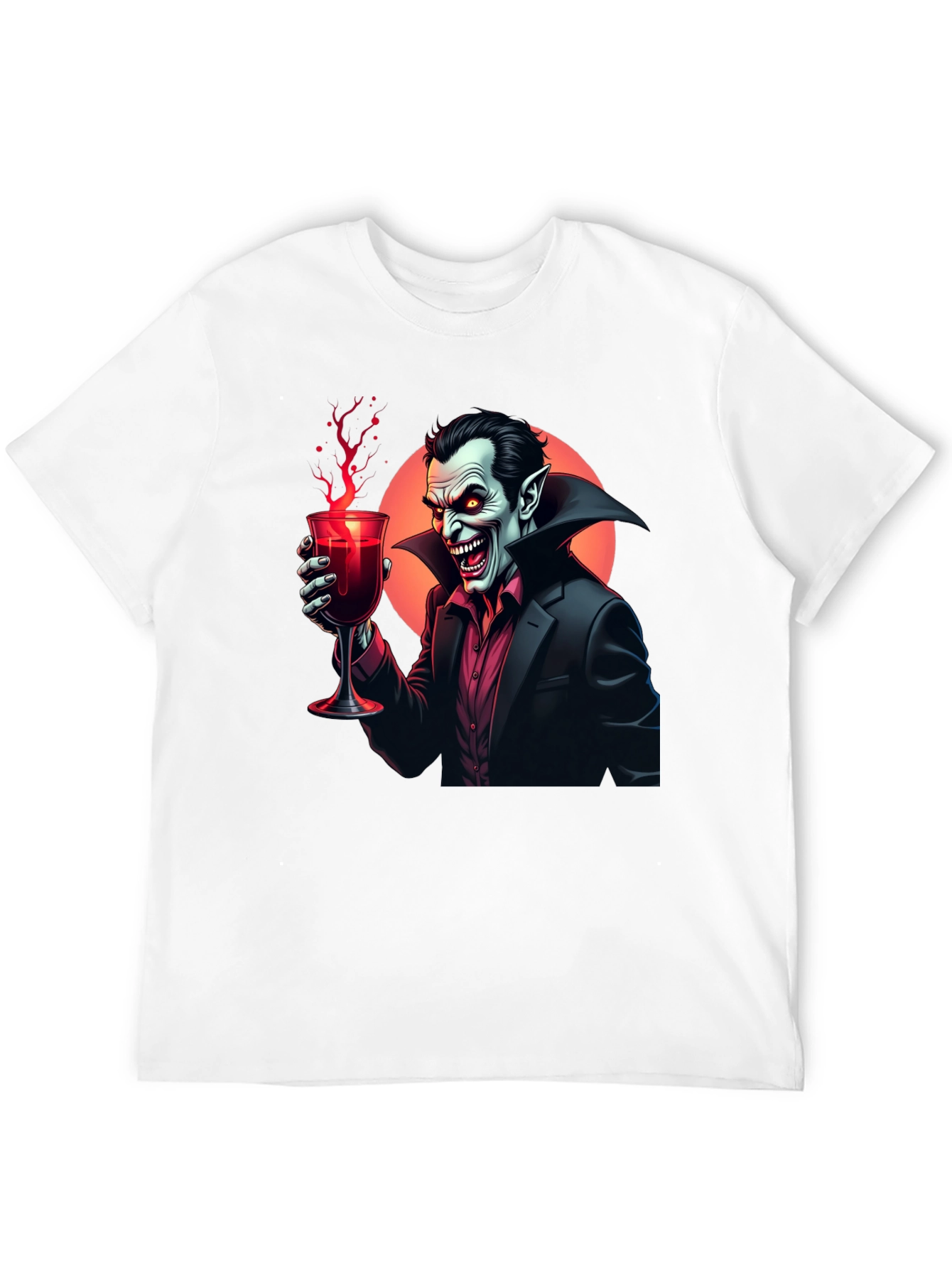 Vampire Sipping Wine Graphic Tee