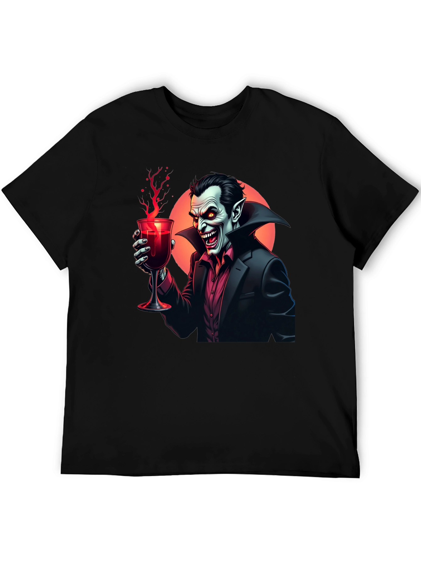 Vampire Sipping Wine Graphic Tee