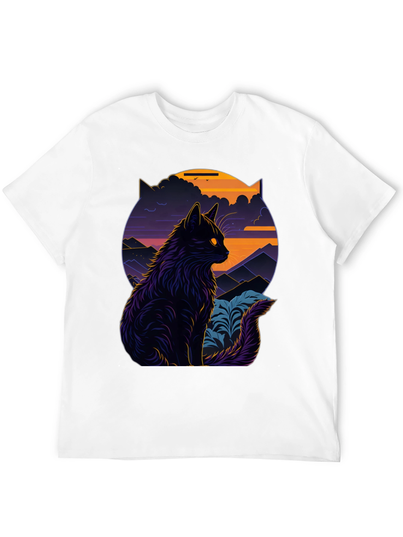 Mystic Cat Graphic Tee - Stylish Black T-Shirt