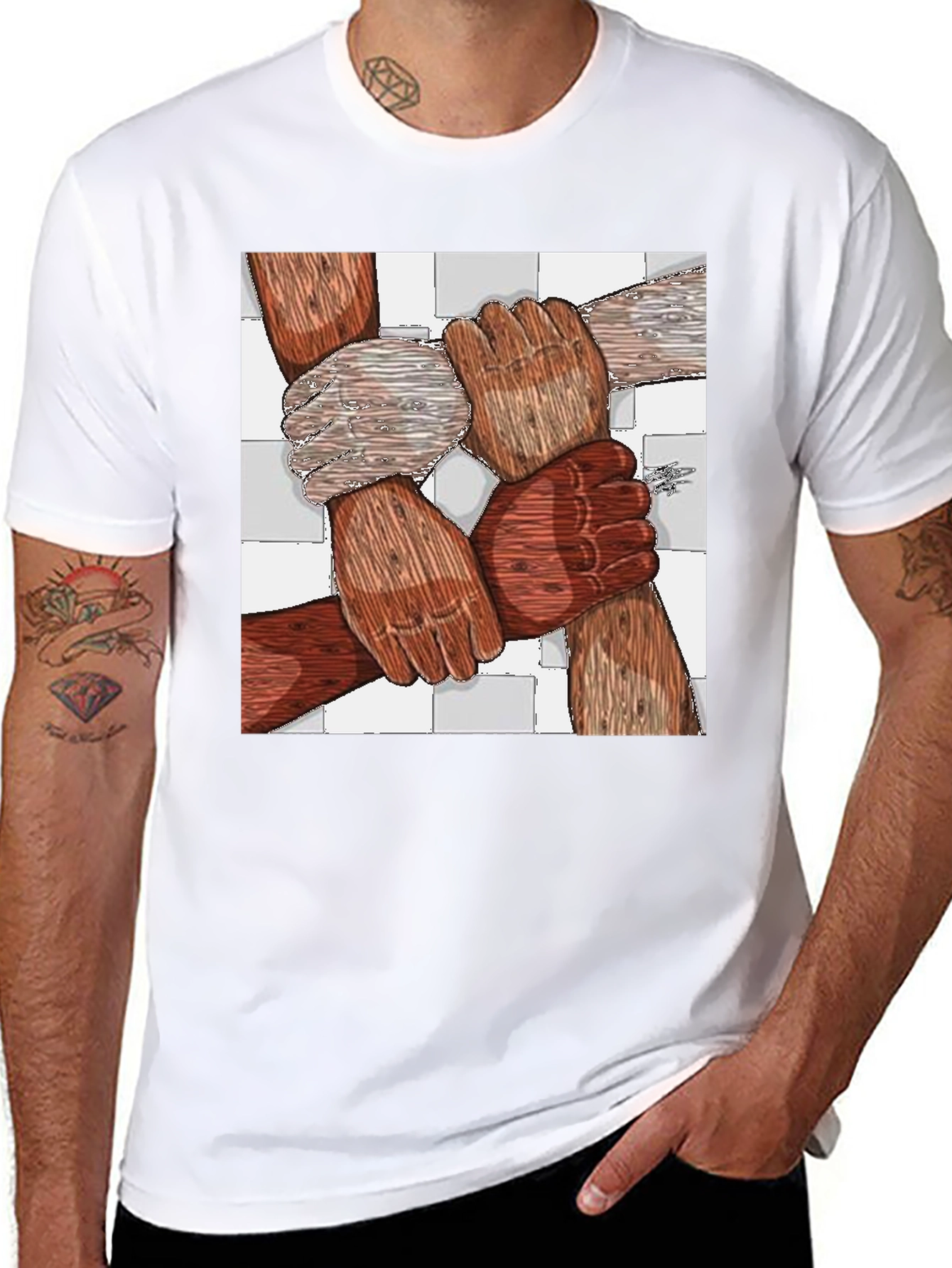 Unity Tee - Diverse Hands United Graphic Print