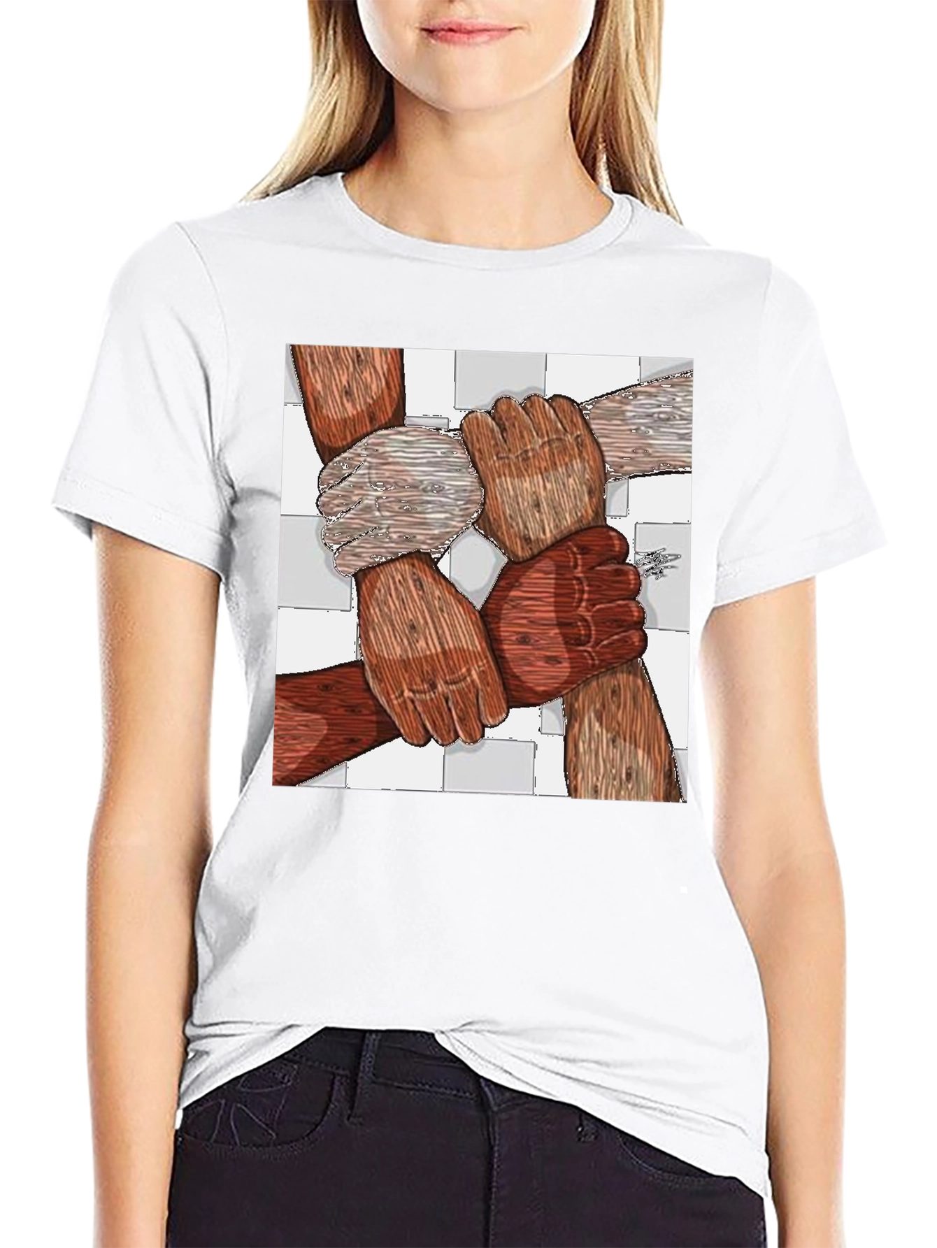Unity Tee - Diverse Hands United Graphic Print