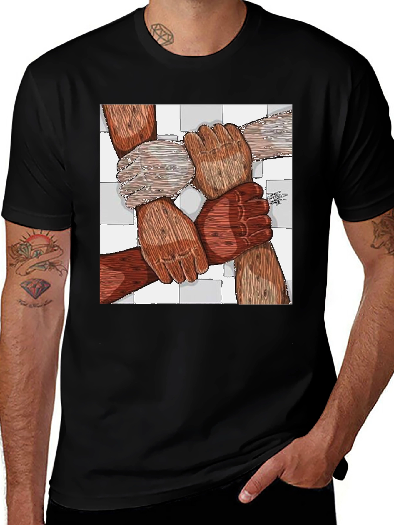 Unity Tee - Diverse Hands United Graphic Print