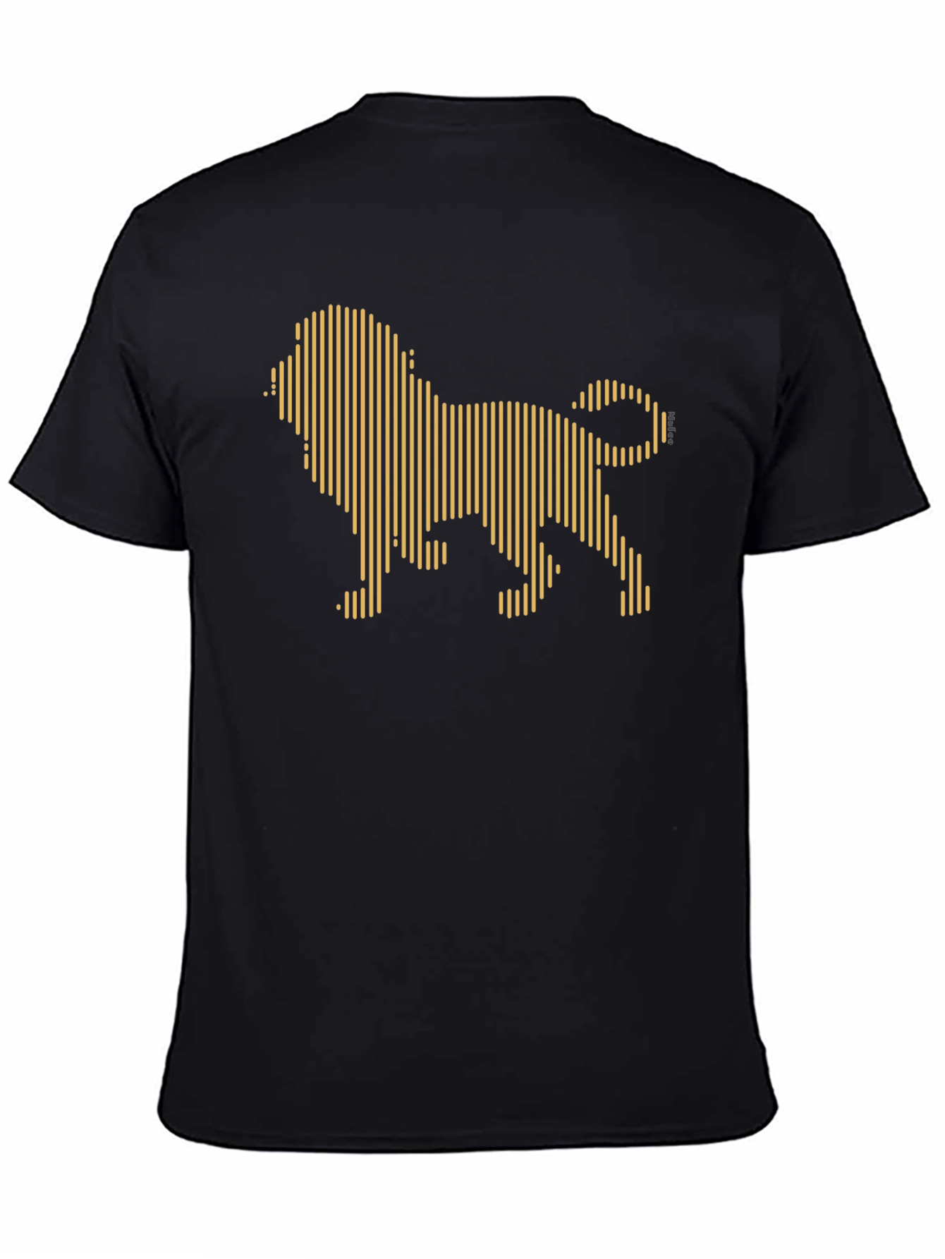 Geometric Lion Graphic Tee - Black