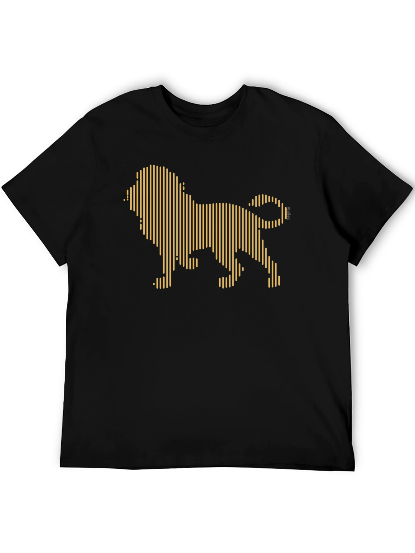 Geometric Lion Graphic Tee - Black