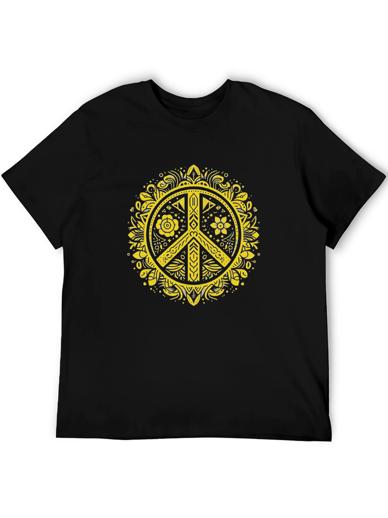 Peace Sign Graphic T-Shirt - Black
