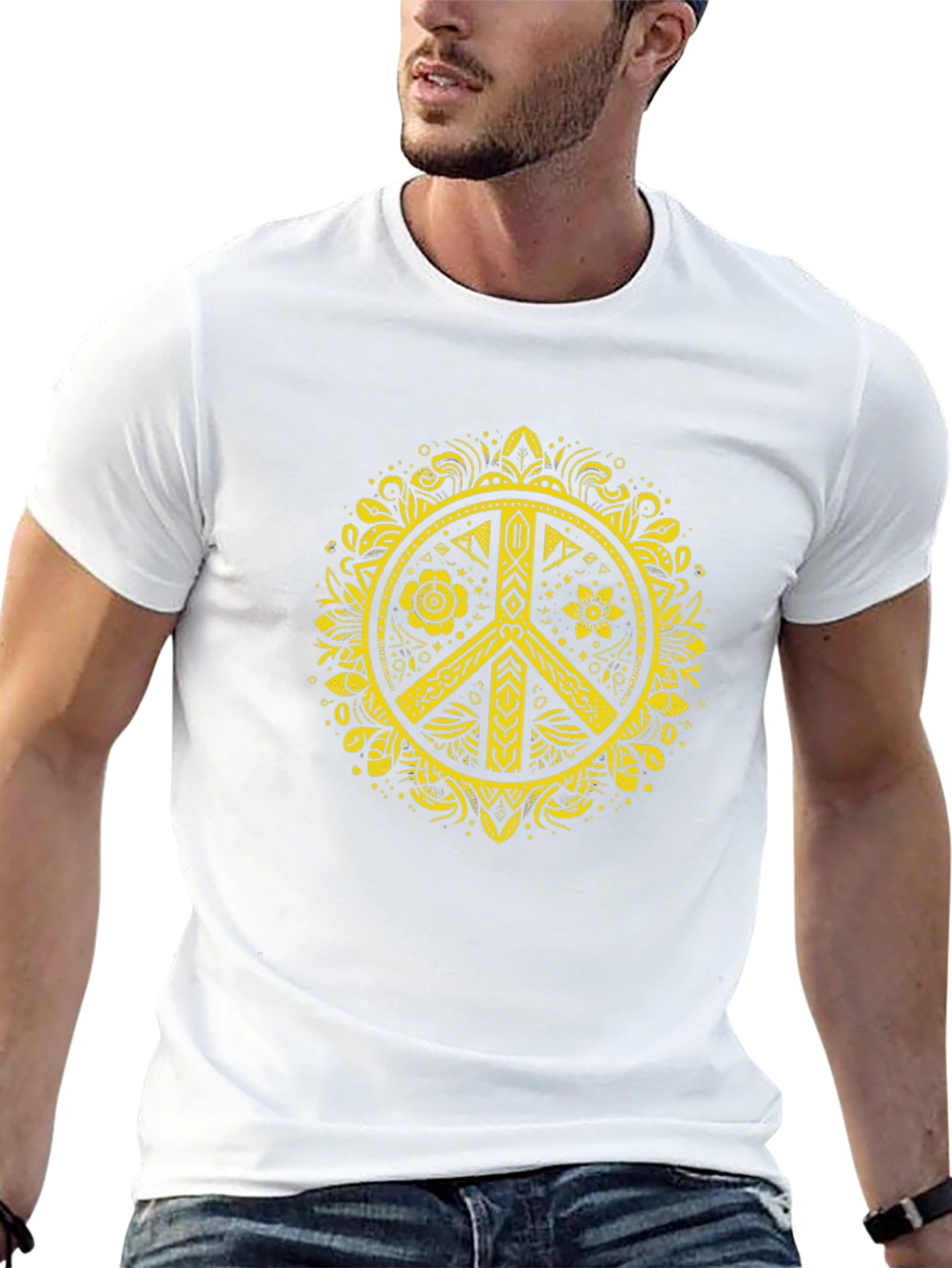 Peace Sign Graphic T-Shirt - Black