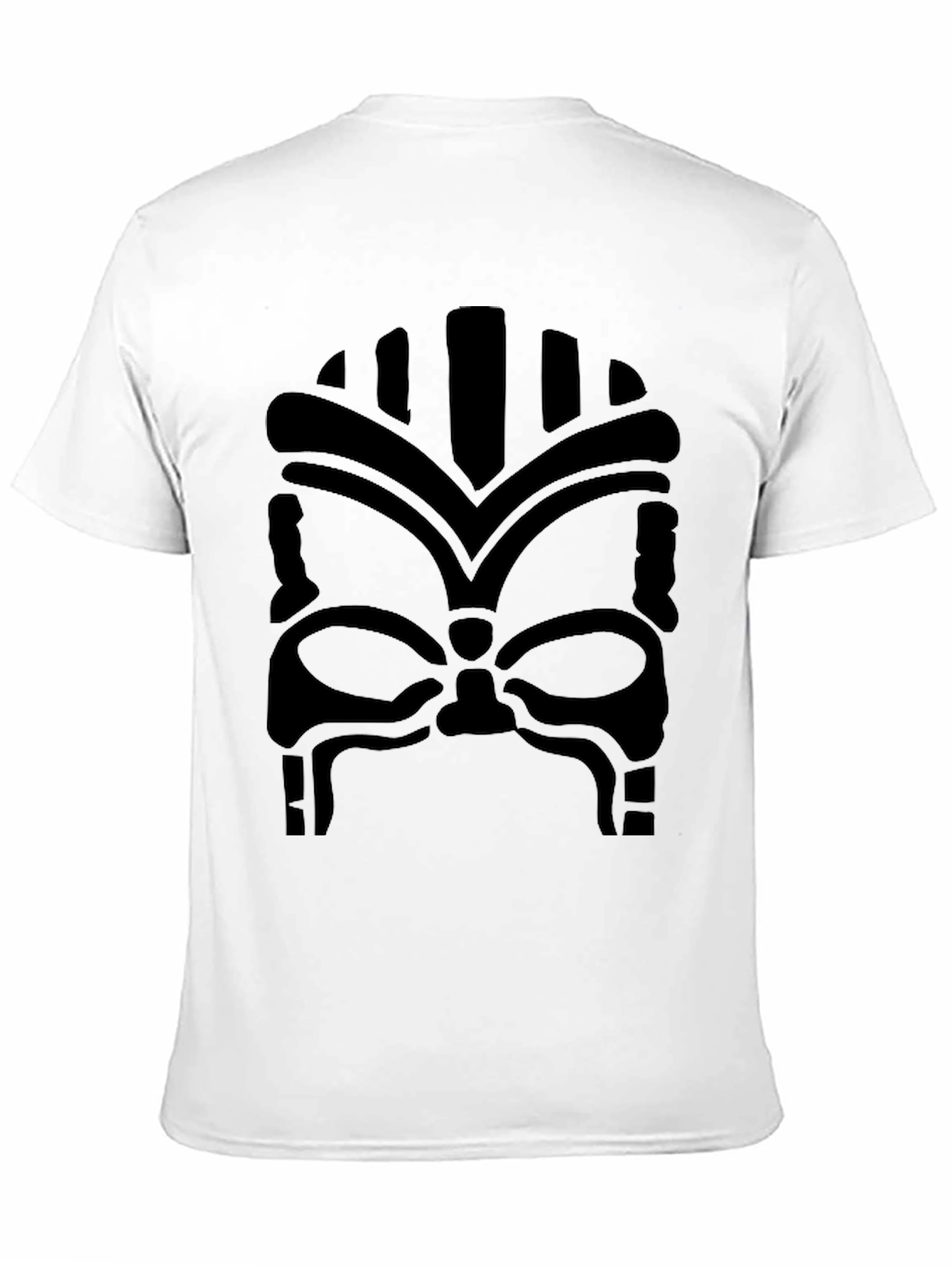 Tribal Mask Graphic T-Shirt - Bold Black Design